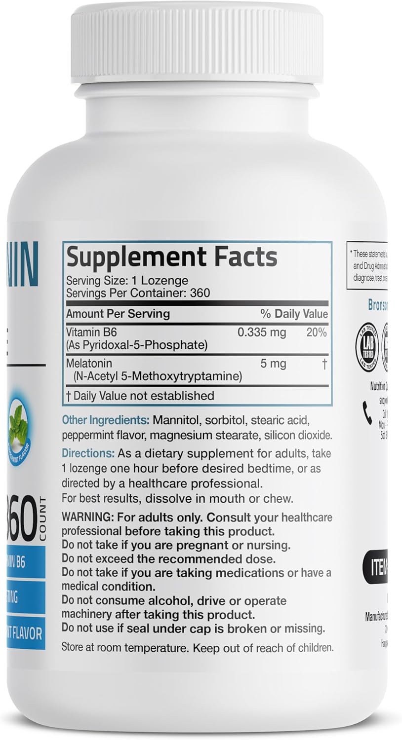 melatonin chewable tablets daily routine supplement bottle