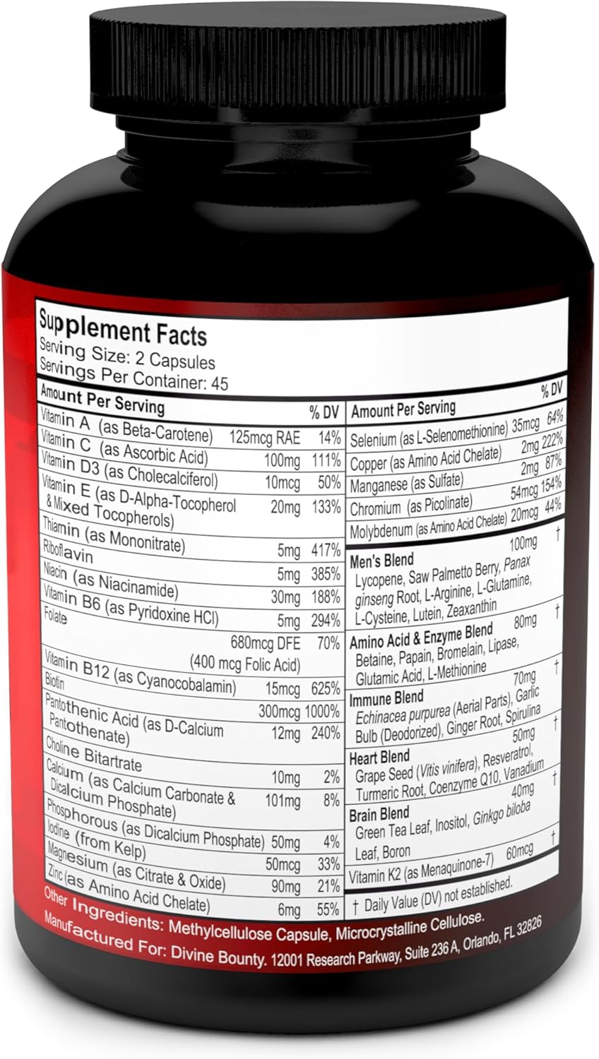 men multivitamin capsules vitamins minerals supplement