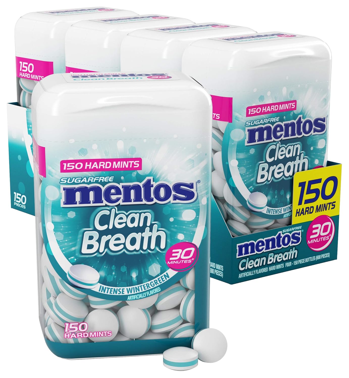 mentos clean breath wintergreen hard mints 600 count