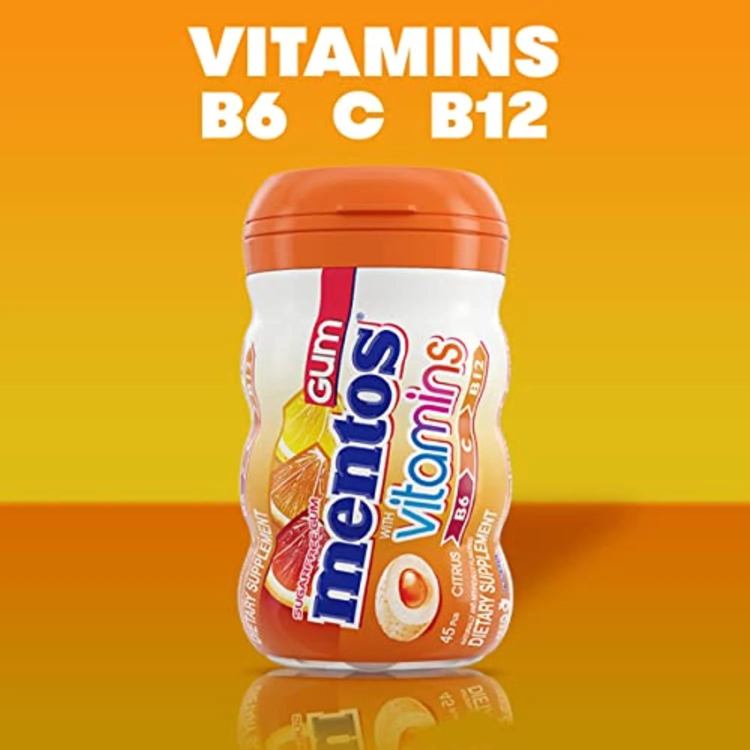 mentos sugar free gum with vitamins b6 b12 c