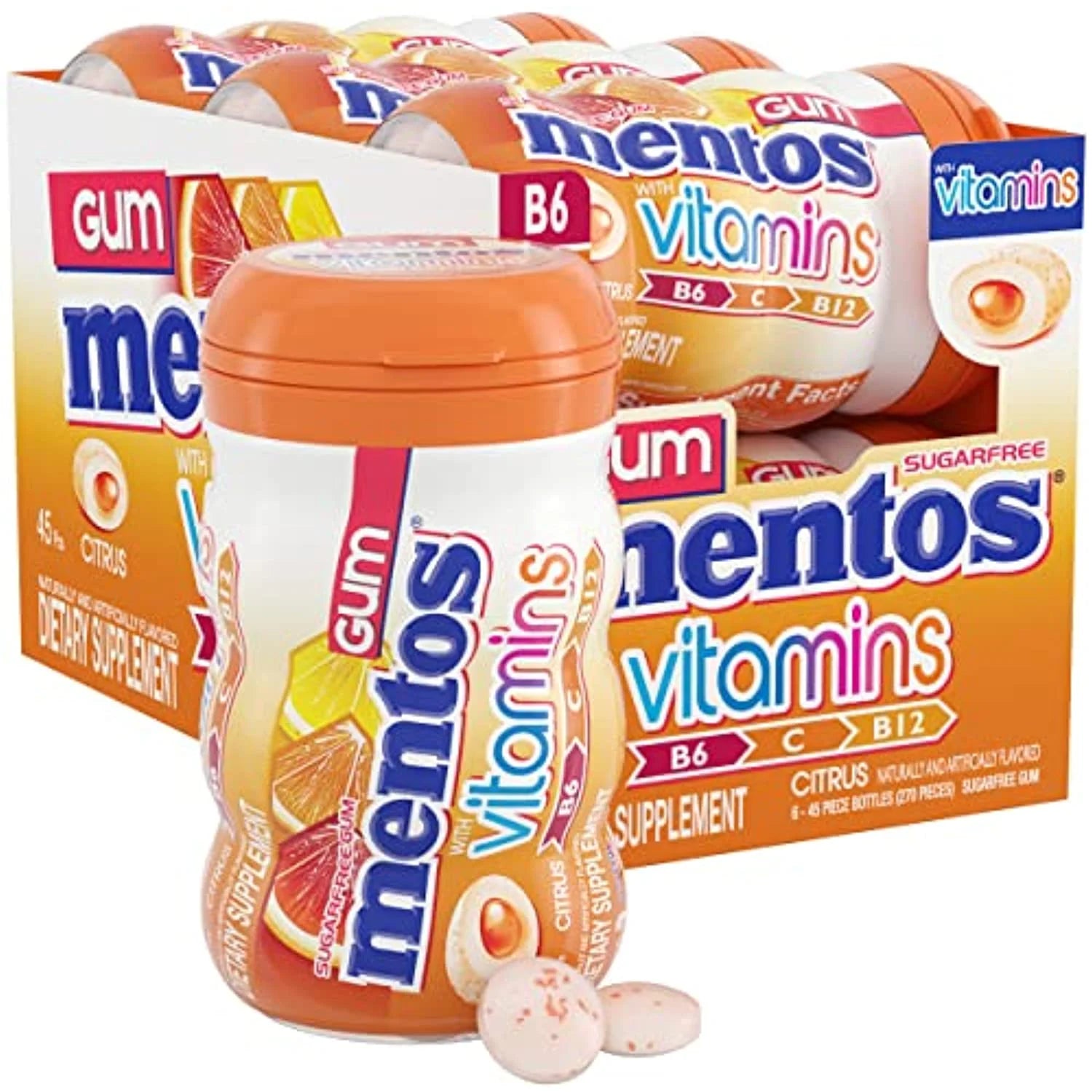 mentos sugar free citrus vitamin gum bulk pack