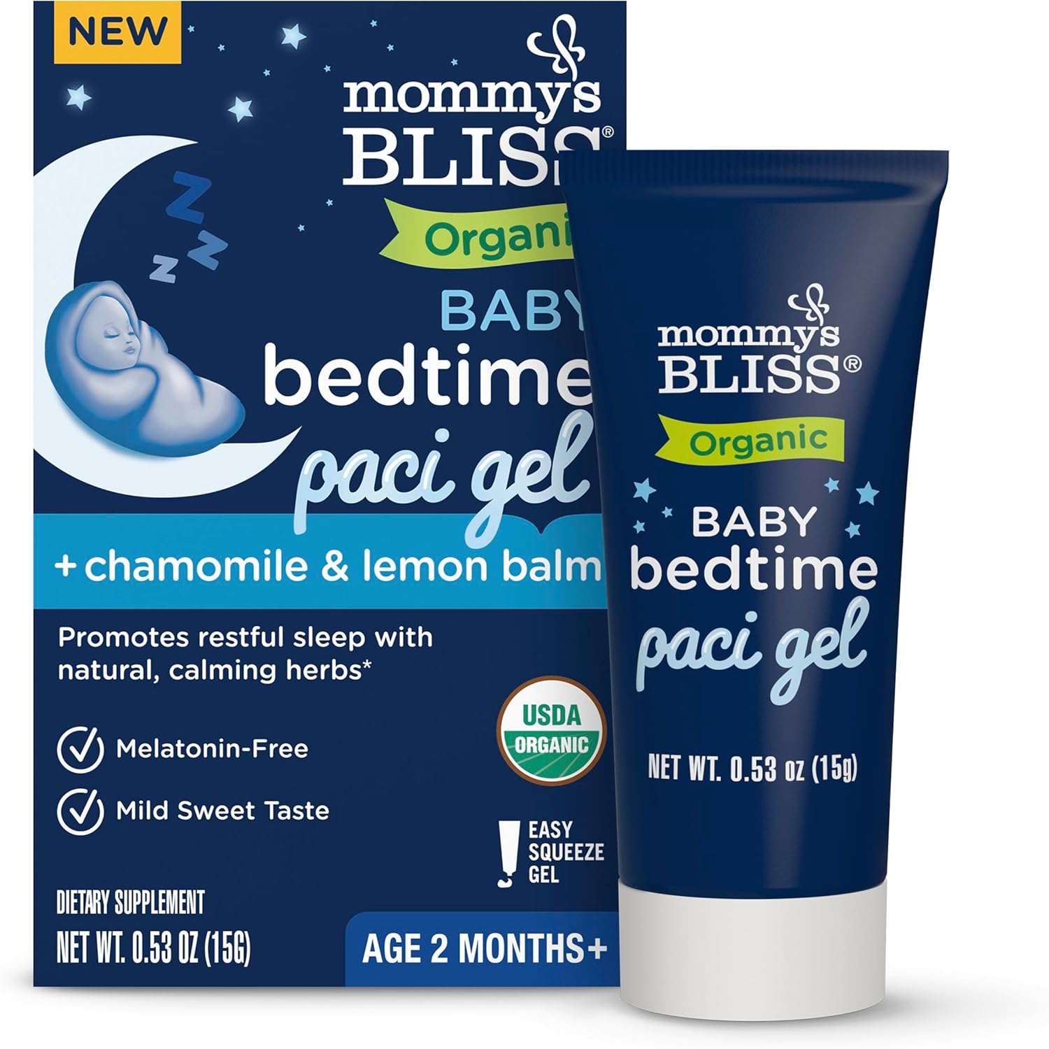 Mommy’s Bliss organic baby bedtime paci gel 0.53 fl oz bottle