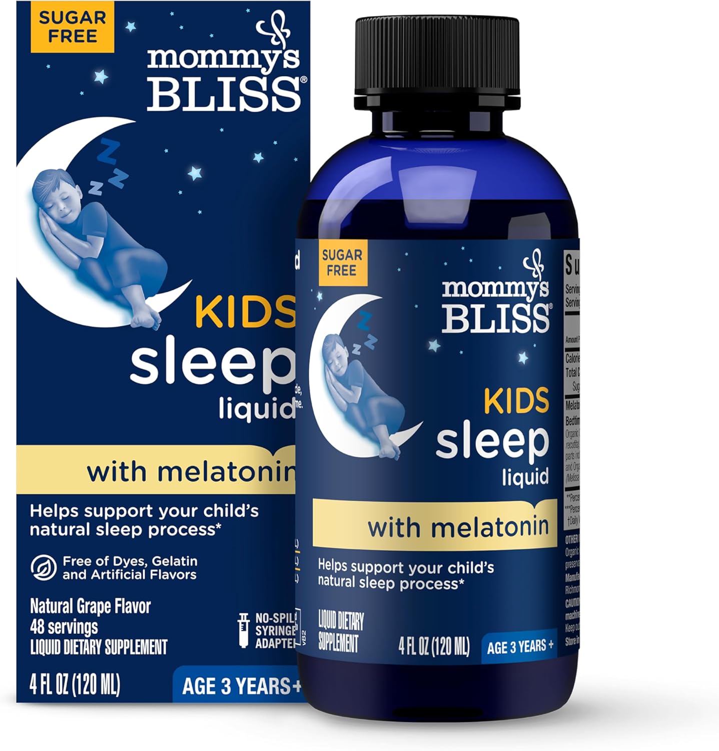 Mommy’s Bliss kids melatonin liquid grape flavor 4 fl oz bottle
