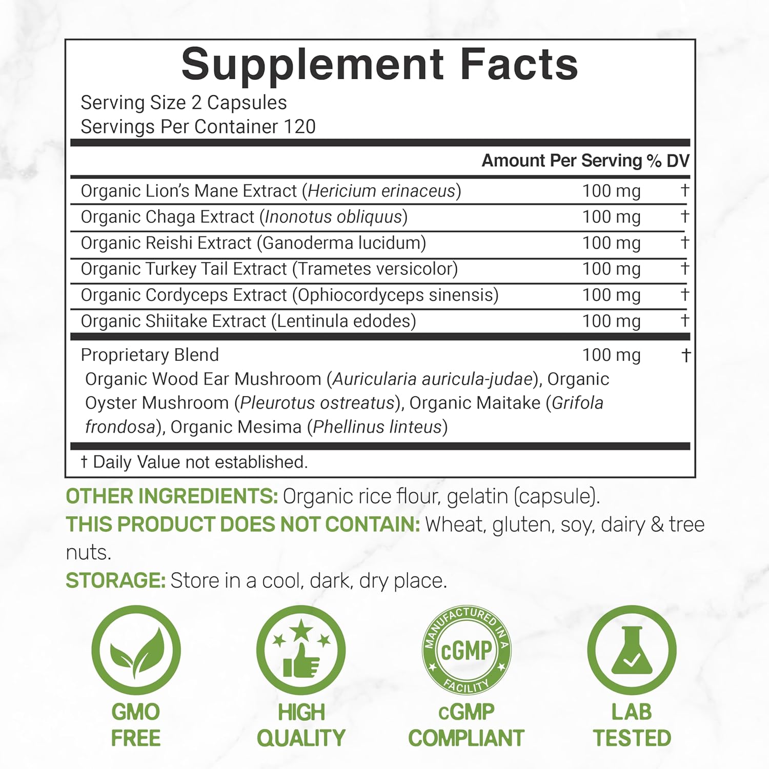 mushroom blend capsules close up product