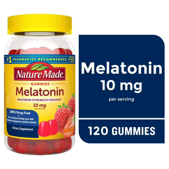 Nature Made Melatonin 10mg Gummies 120 count bottle sleep support