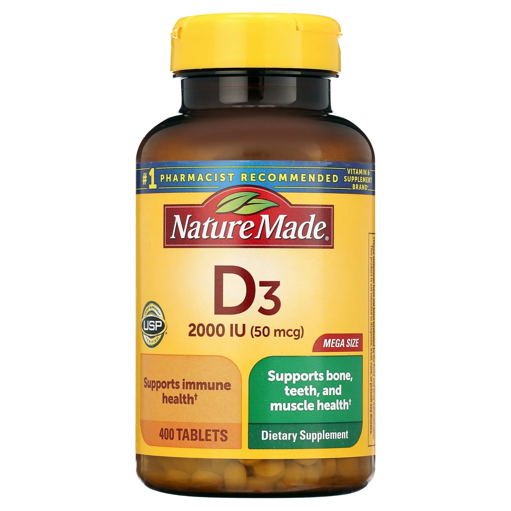 Nature Made Vitamin D3 2000 IU bottle front view