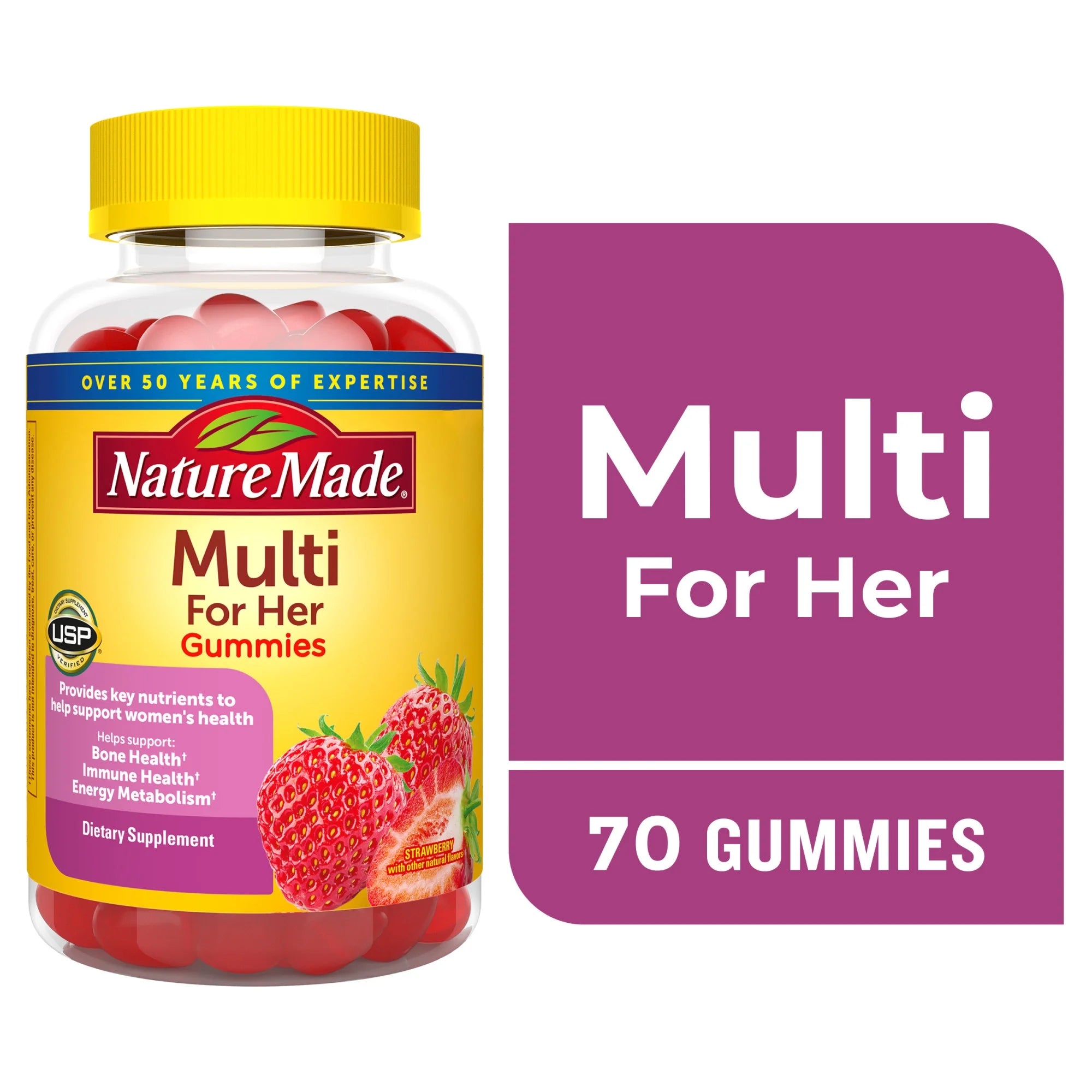 Women’s multivitamin gummies supporting bone and immune health