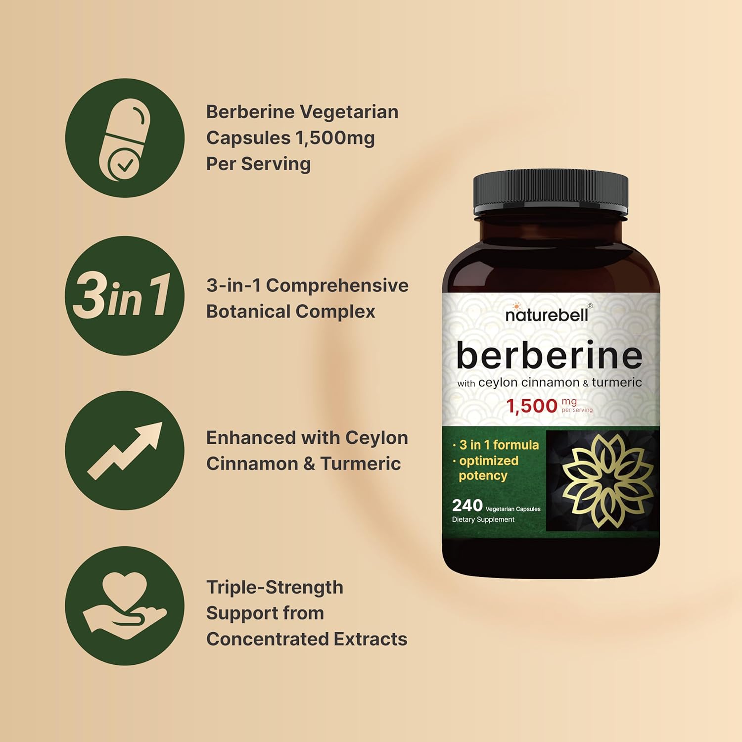 NatureBell berberine capsules front label