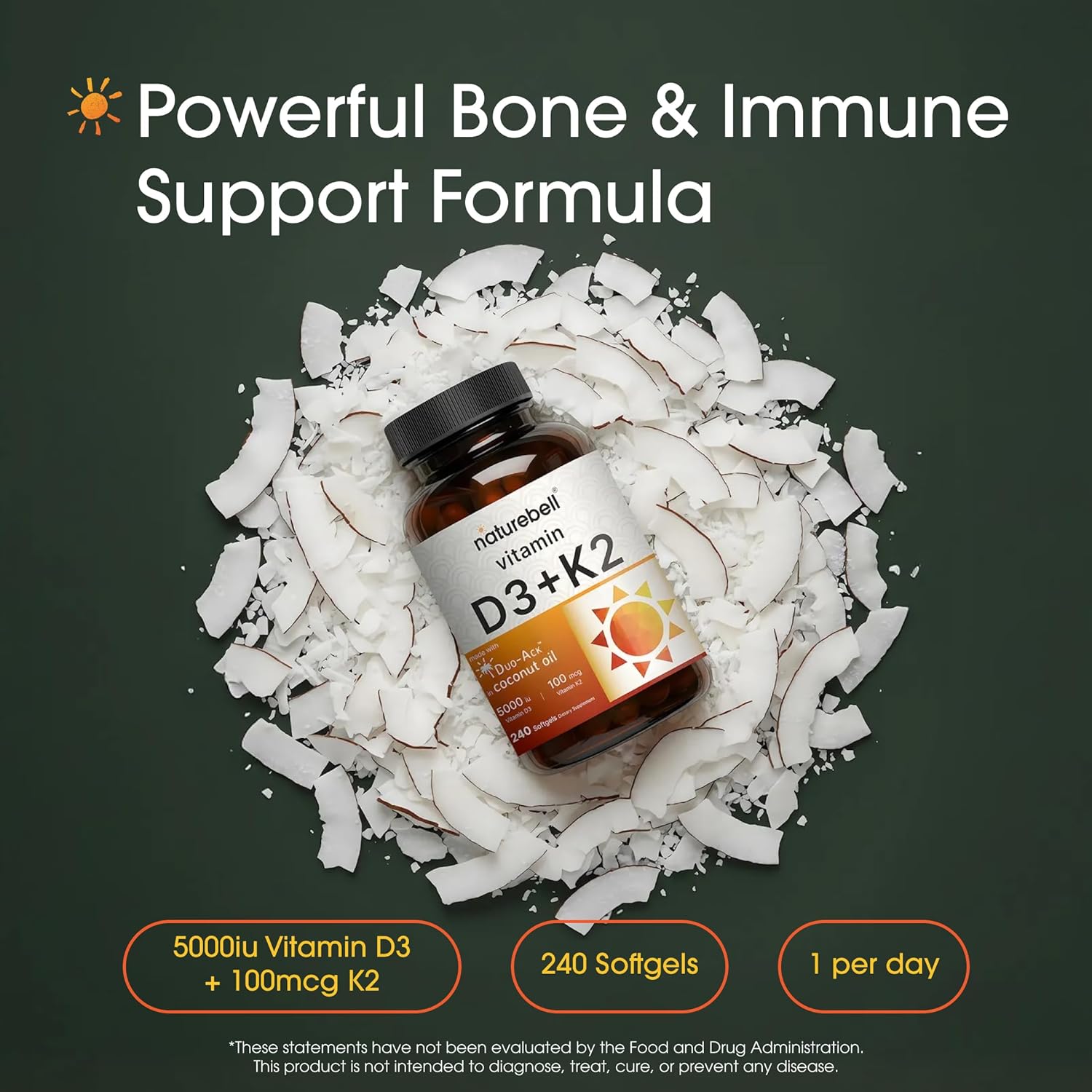 NatureBell D3 K2 capsules front label