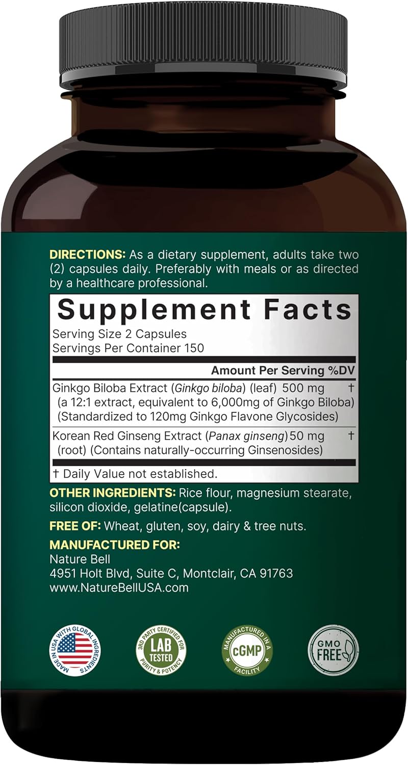 NatureBell ginkgo capsules front label