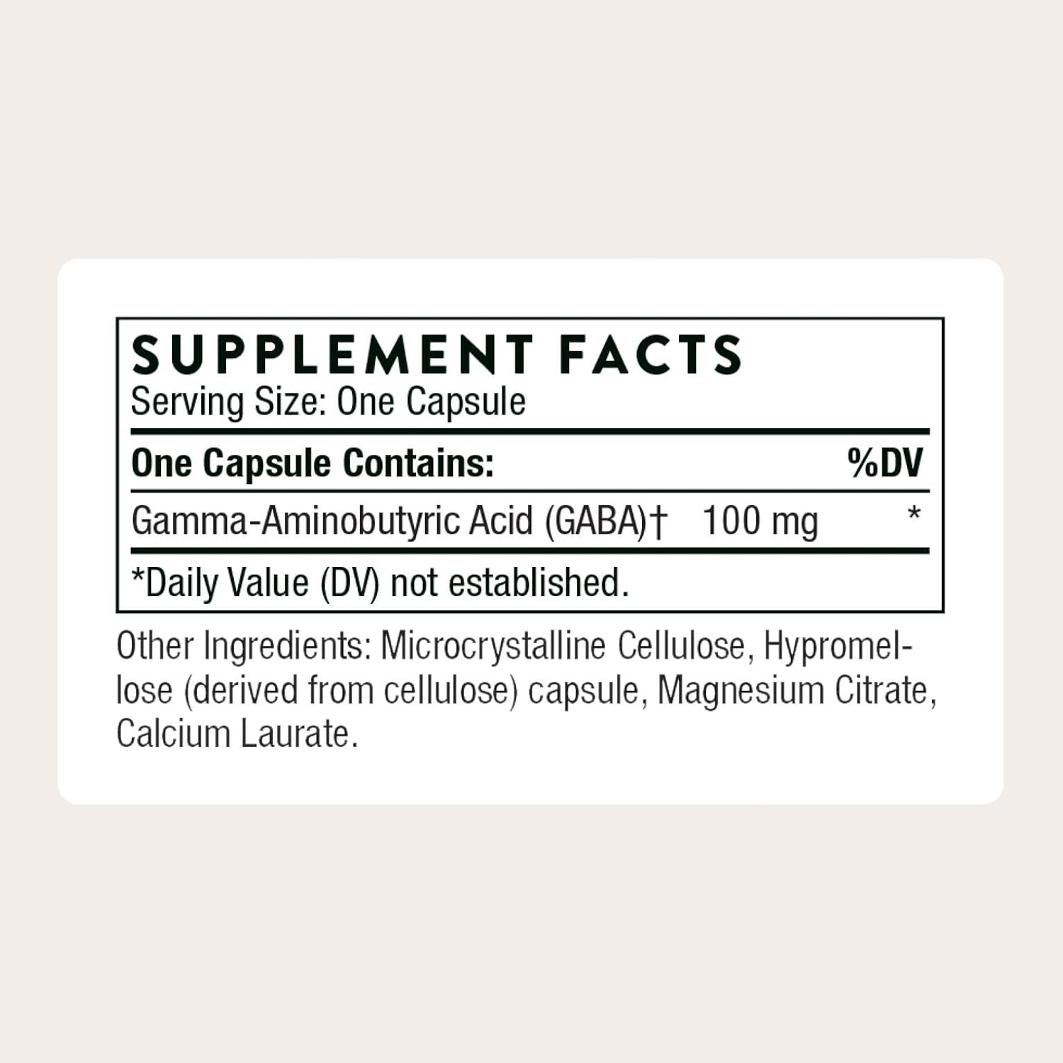PharmaGABA supplement capsules Thorne 60 count bottle