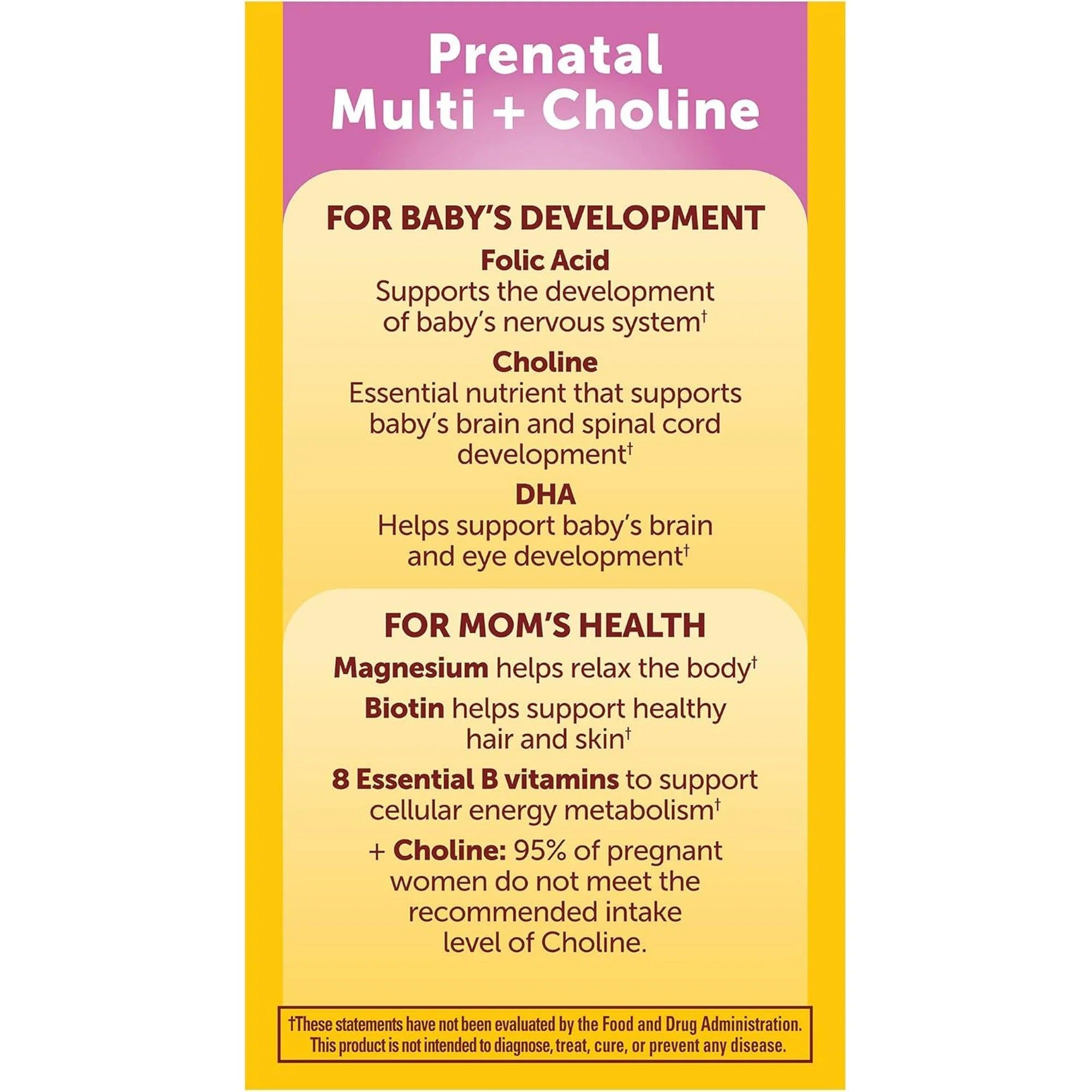 Prenatal supplement for pregnancy brain and bone health