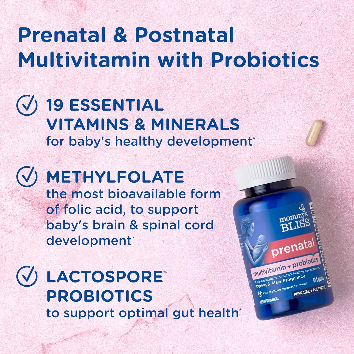 vegan prenatal wellness supplement close up product