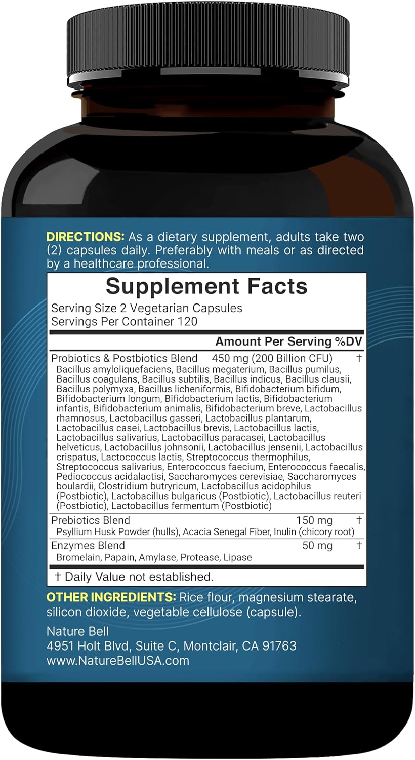 probiotic prebiotic digestive enzyme supplement capsules