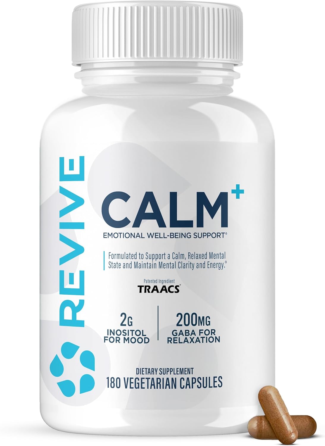 Revive calm plus capsules bottle daily wellness