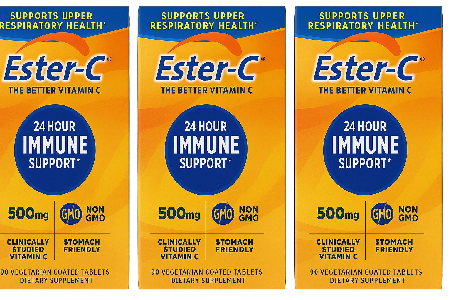 Ester-C 500 Mg 24 Hour Vitamin C Tablets for Immune Support 90 Count 3 Pack