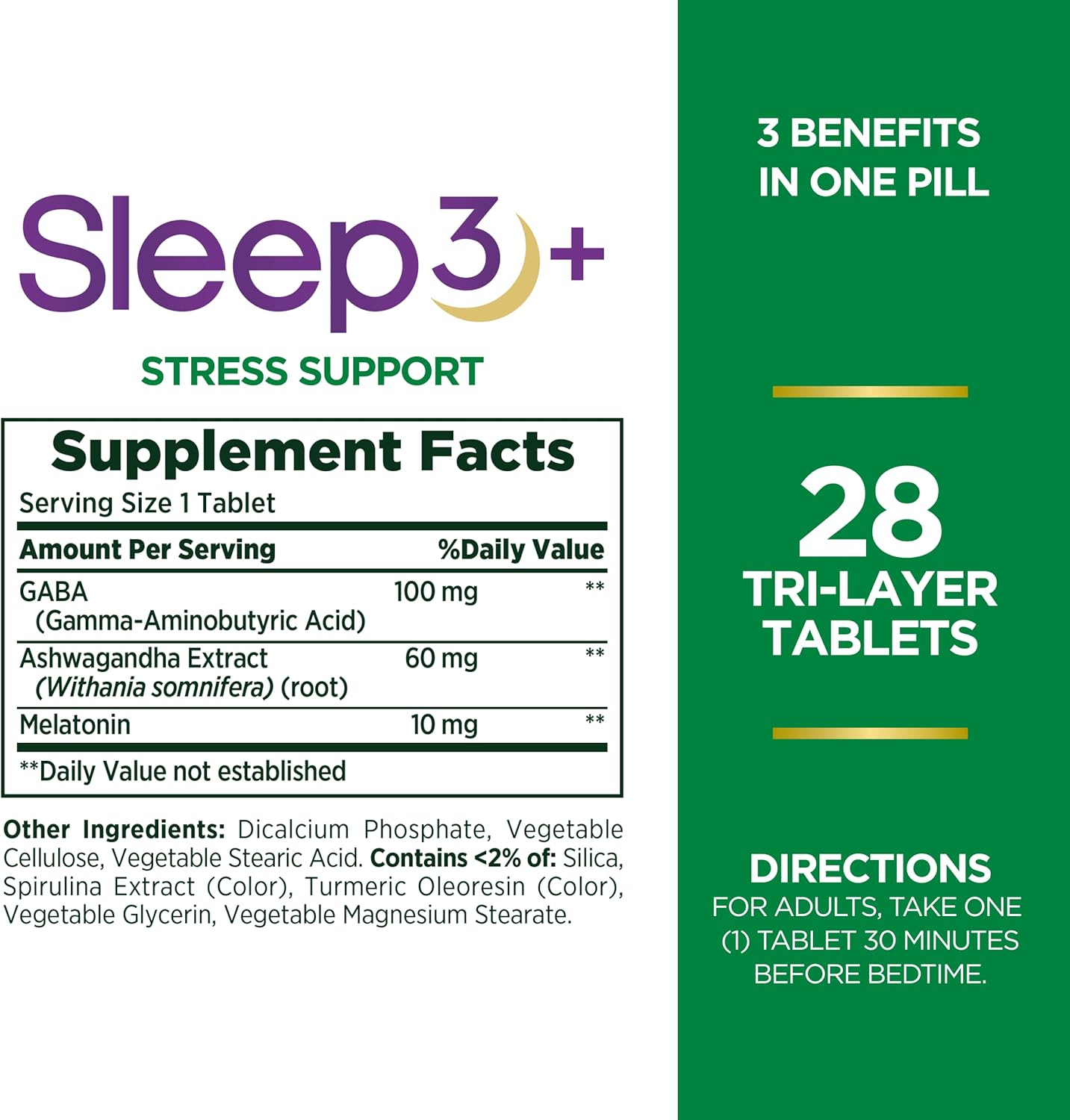 Sleep3 Maximum Strength Melatonin with Ashwagandha Supplement