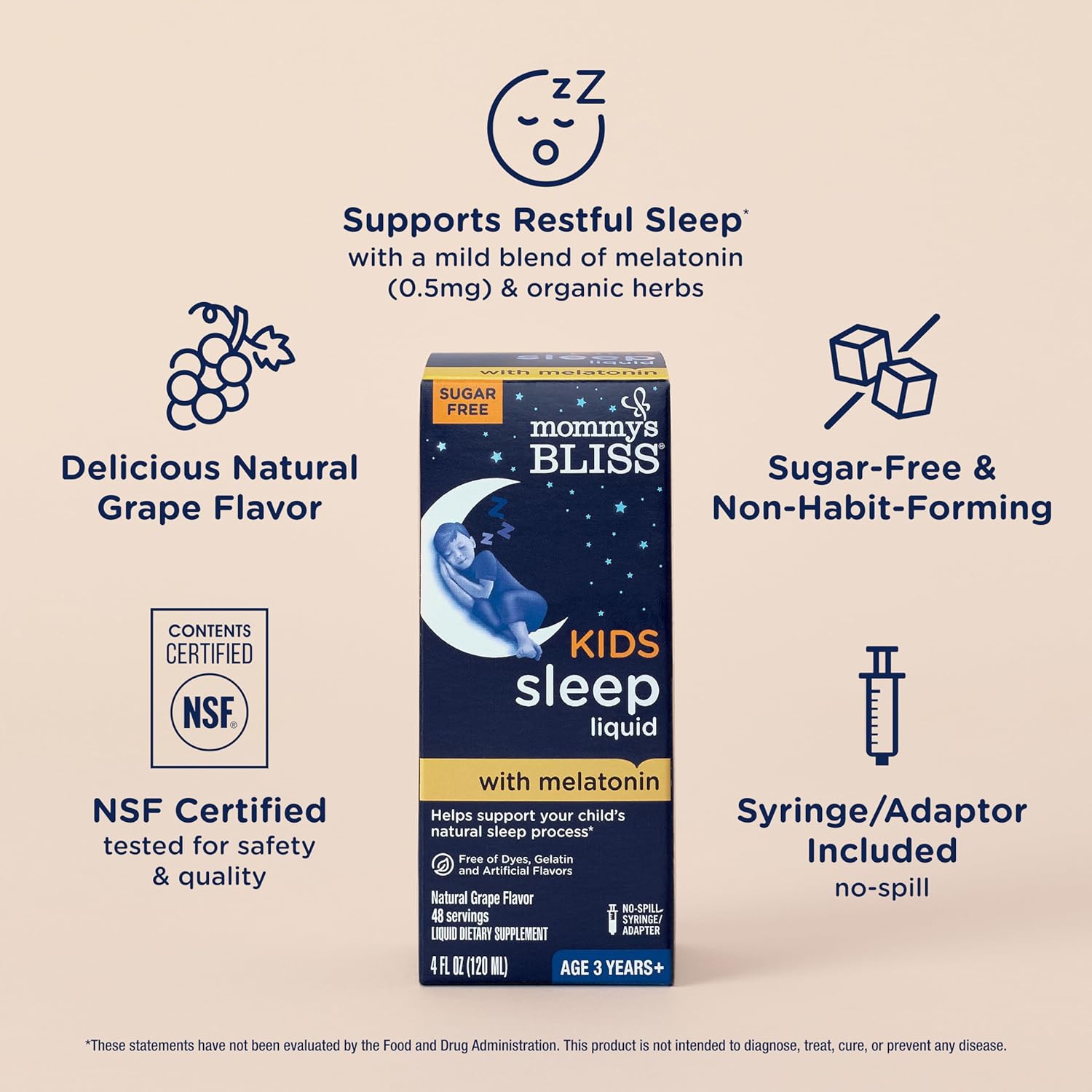 kids grape flavor melatonin liquid close up bottle