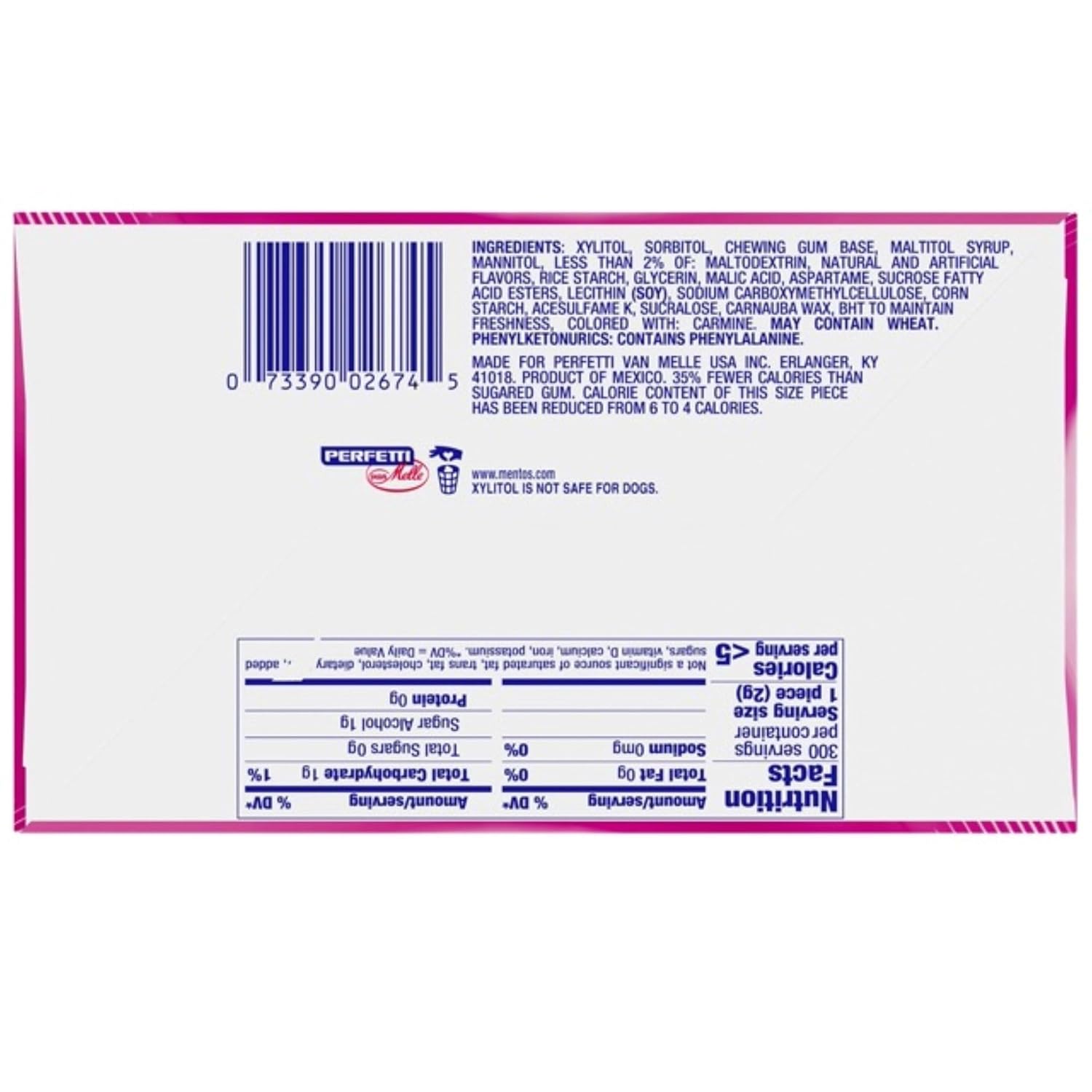 mentos bubble fresh chewing gum recyclable bottle