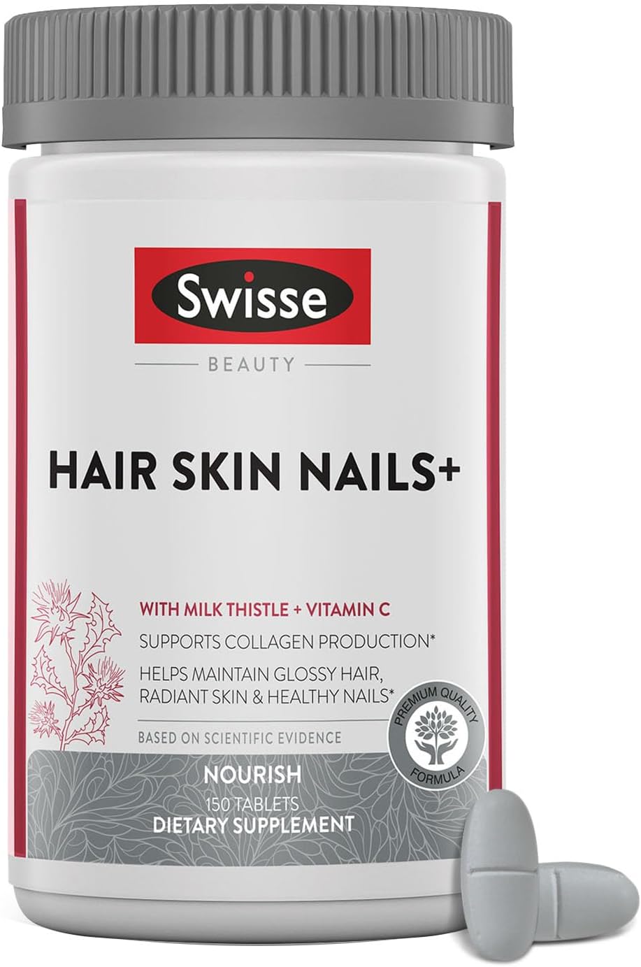 Swisse biotin hair skin nails vitamins 150 tablets bottle