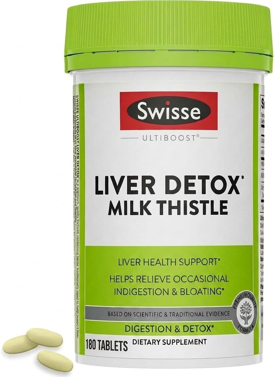 Swisse milk thistle turmeric artichoke 180 tablets bottle