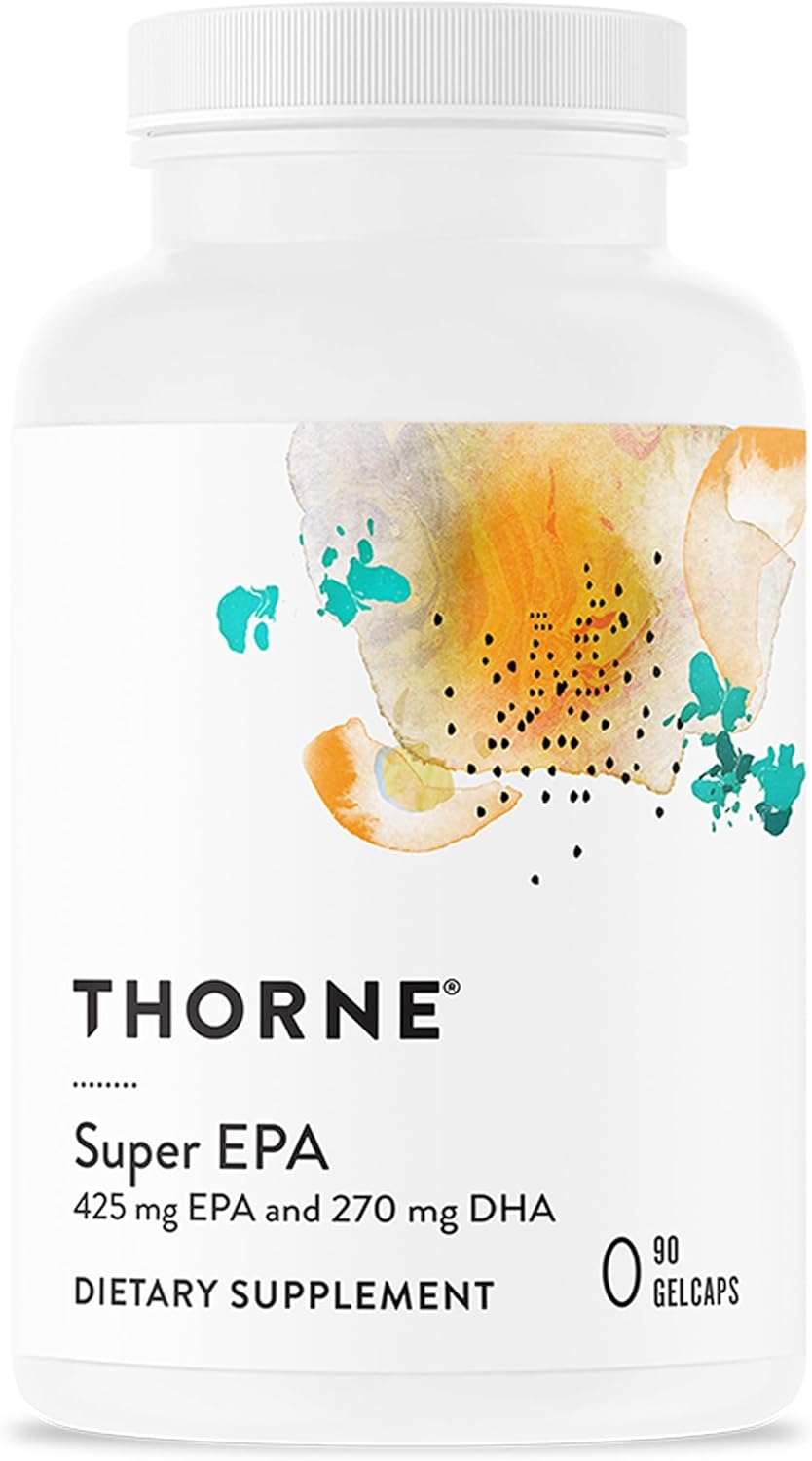 Thorne super EPA omega 3 fish oil gelcaps bottle