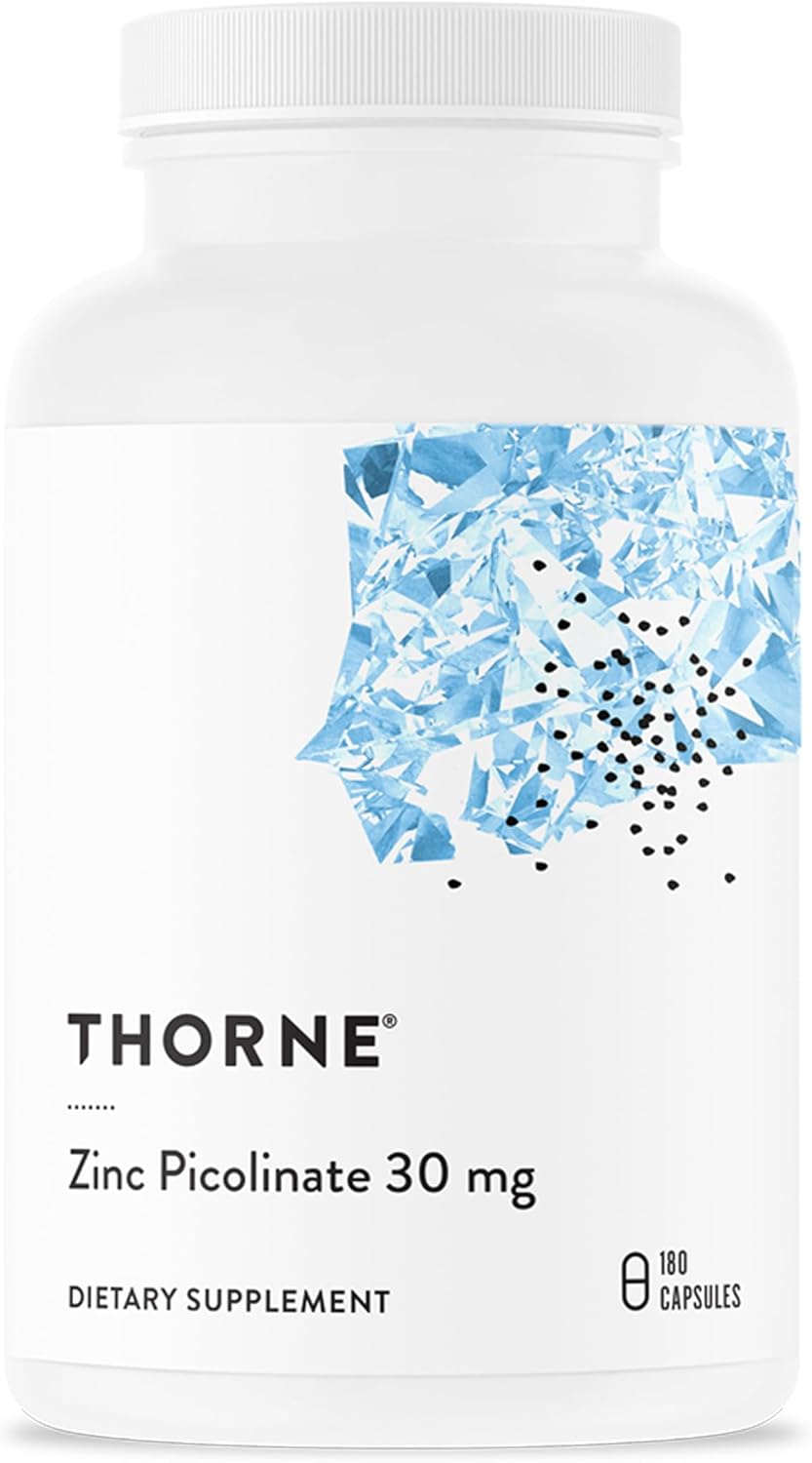 Thorne zinc picolinate capsules bottle daily wellness routine
