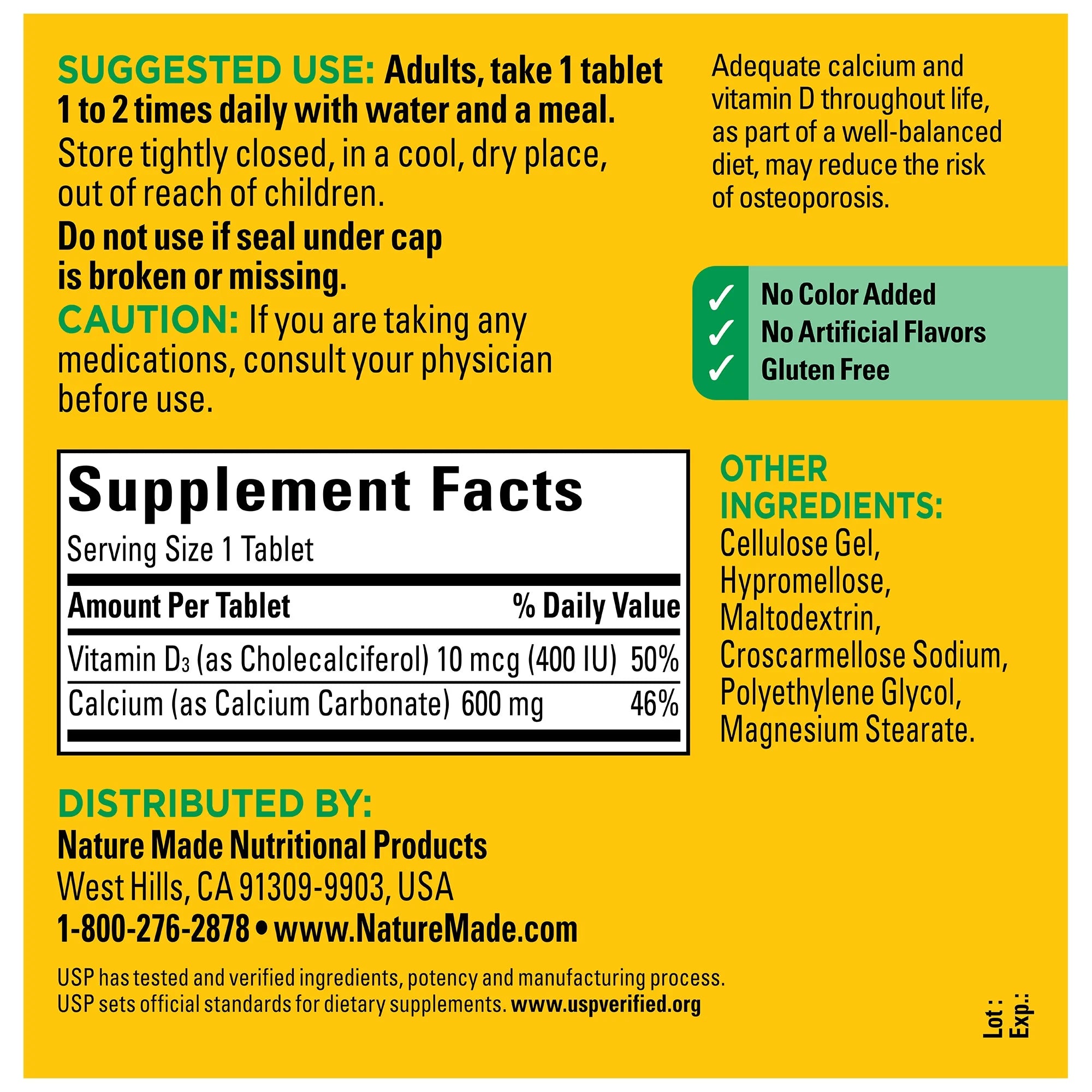 USP Verified Calcium Supplement for Bone Support
