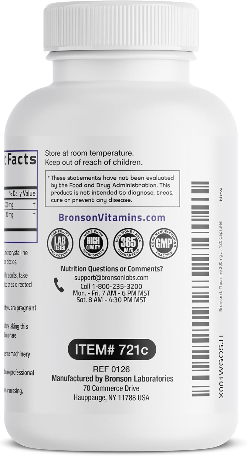 vegetarian l theanine capsules bottle close view