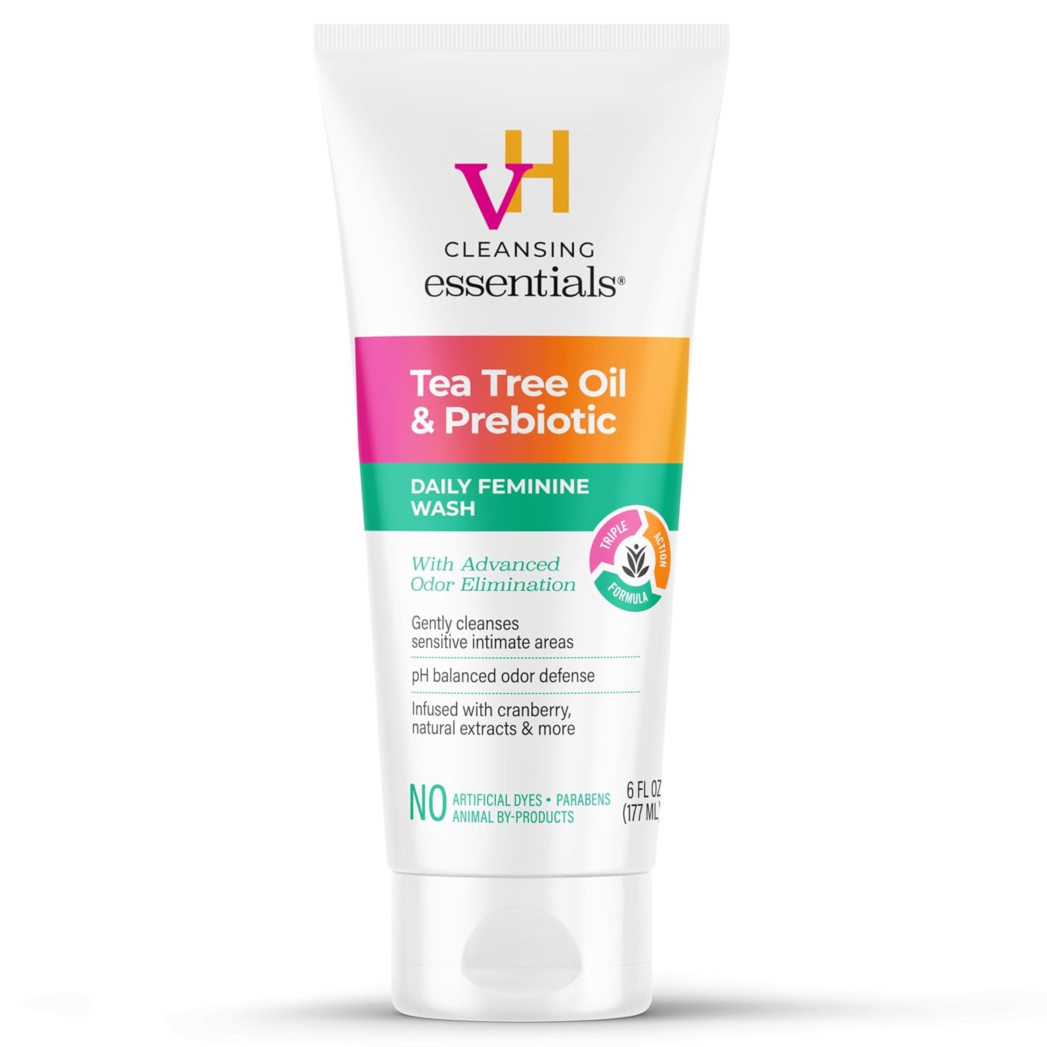 vH Essentials feminine wash tea tree oil cranberry 6 fl oz bottle