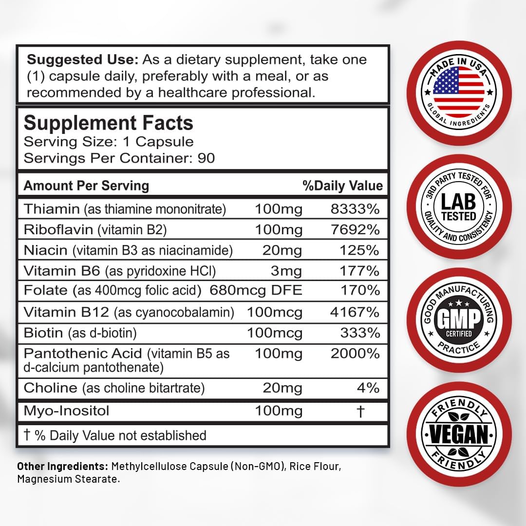 vitamin B complex capsules daily wellness supplement