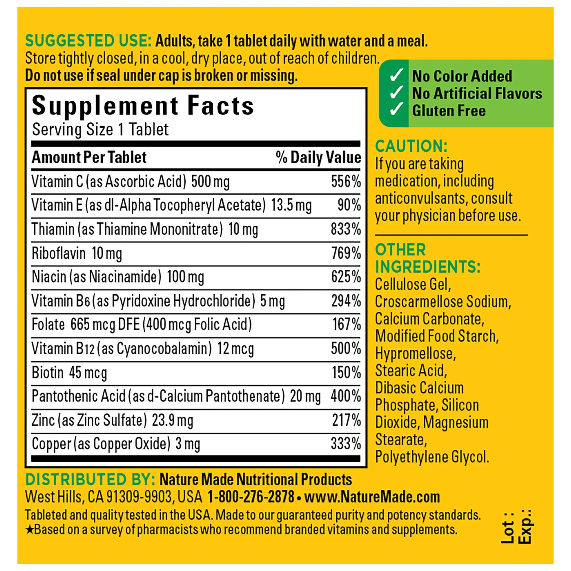 vitamin b complex with zinc immune energy support