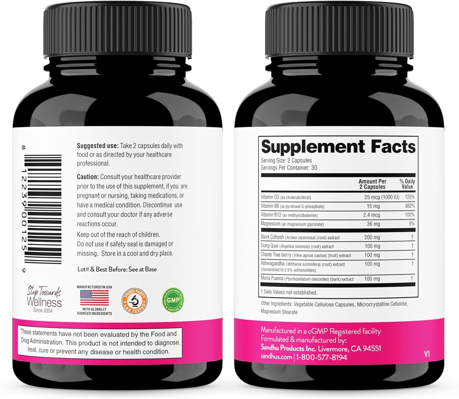 women's botanical wellness supplement capsules