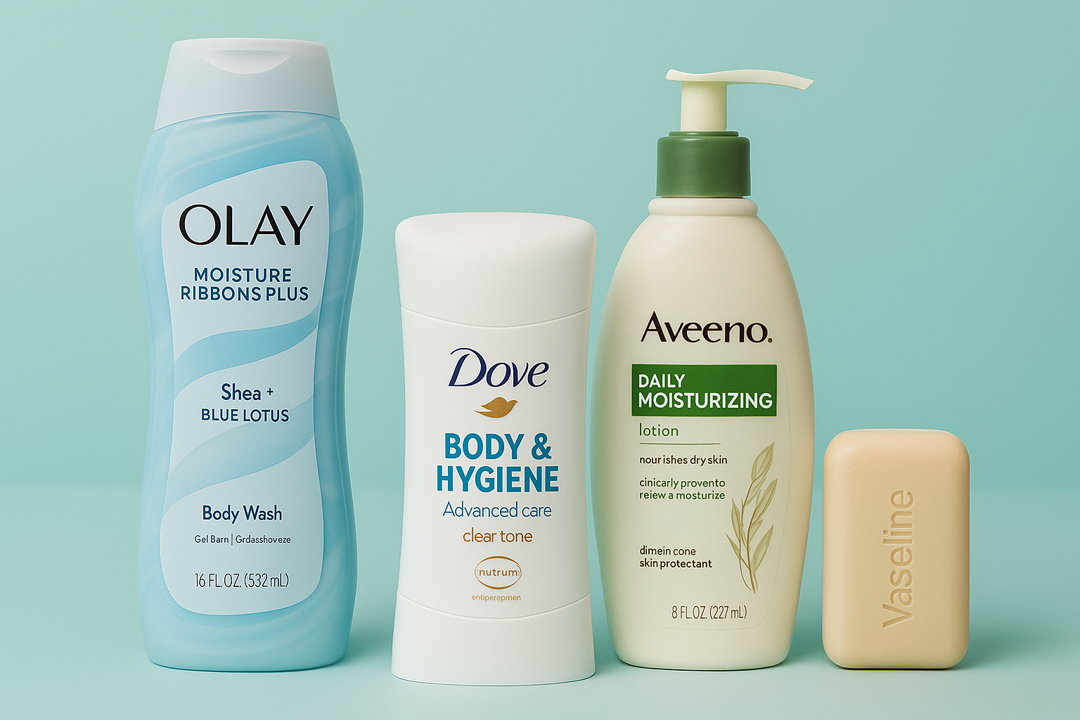 Body and hygiene products including deodorant, body wash, and lotion for daily freshness and clean, healthy skin