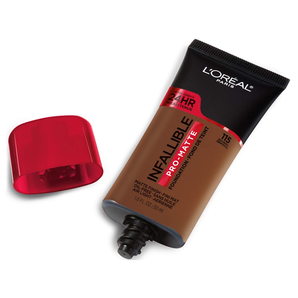 L'Oréal Paris Infallible Pro-Matte Foundation 115 Rich Ebony 1.0 fl oz (30 ml) — product image 3