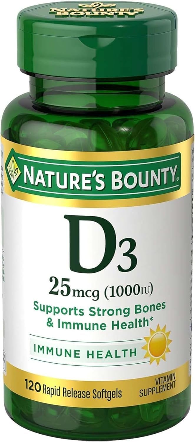 Nature’s Bounty D3 25 mcg (1000 IU) 120 Softgels — product image 1