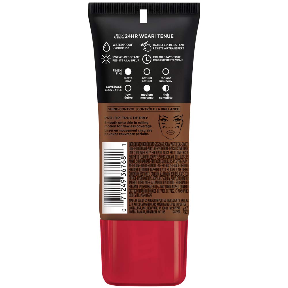 L'Oréal Paris Infallible Pro-Matte Foundation 115 Rich Ebony 1.0 fl oz (30 ml) — product image 2