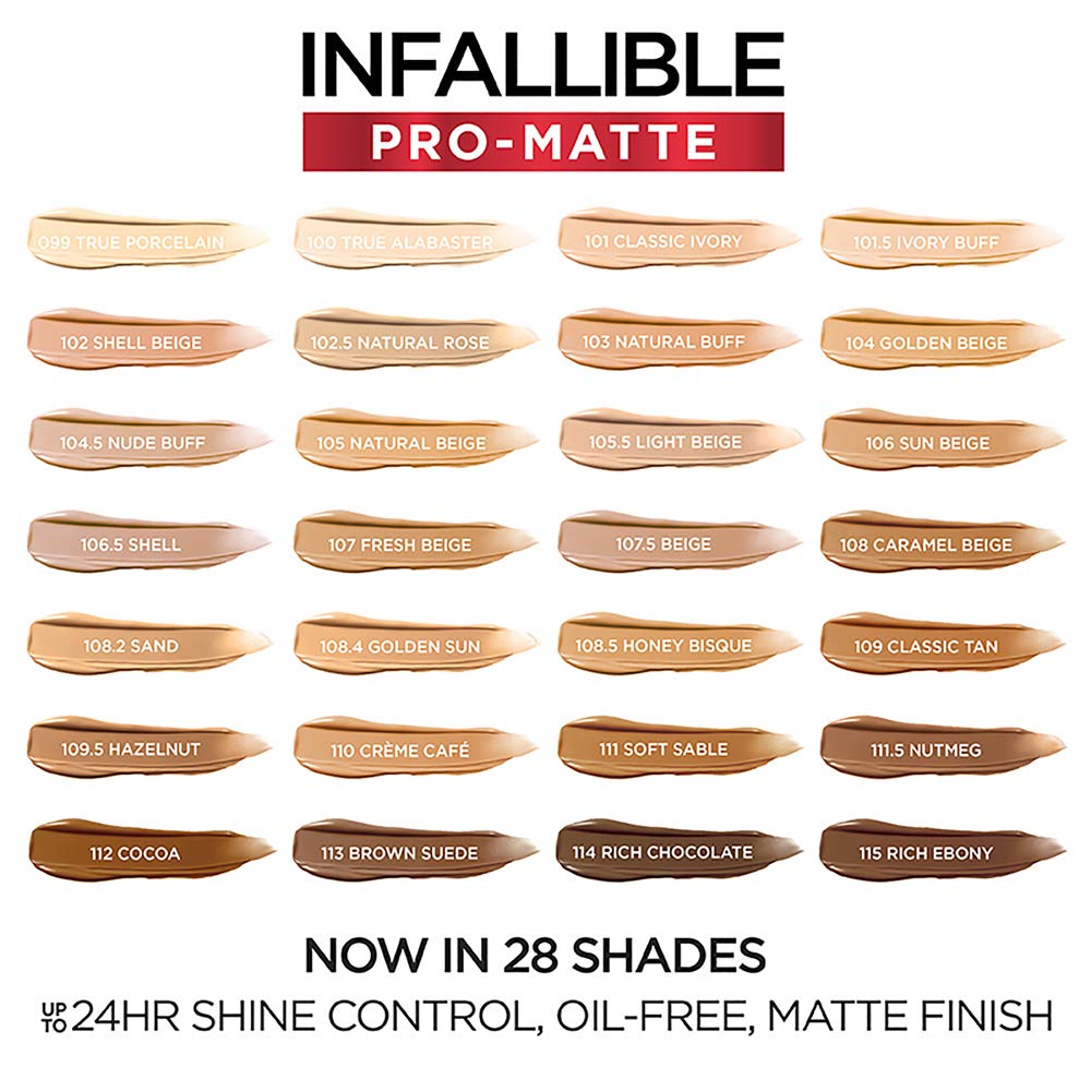 L'Oréal Paris Infallible Pro-Matte Foundation 115 Rich Ebony 1.0 fl oz (30 ml) — product image 4