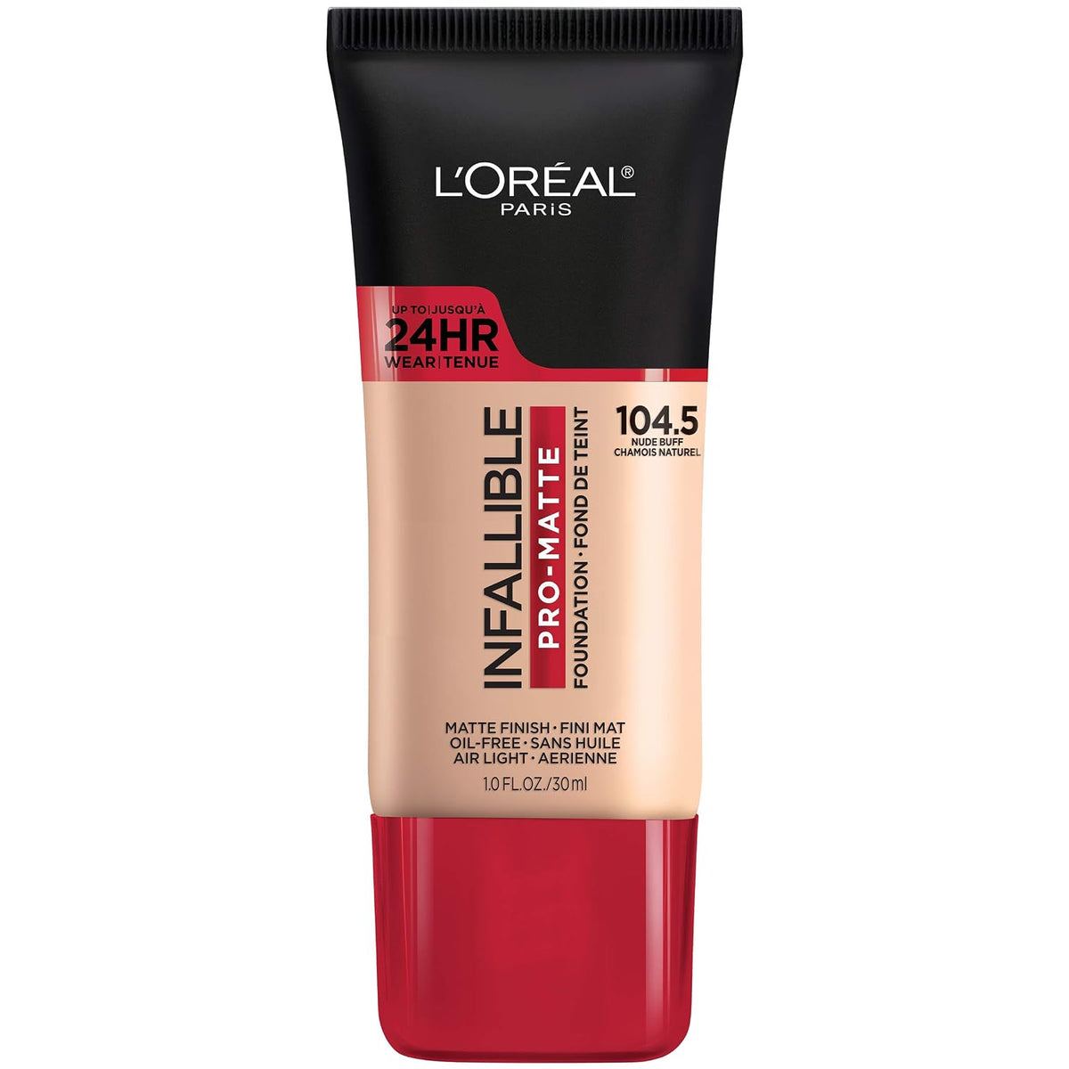 L'Oréal Paris Infallible Pro-Matte Foundation 104.5 Nude Buff 1.0 fl oz (30 ml) — product image 1