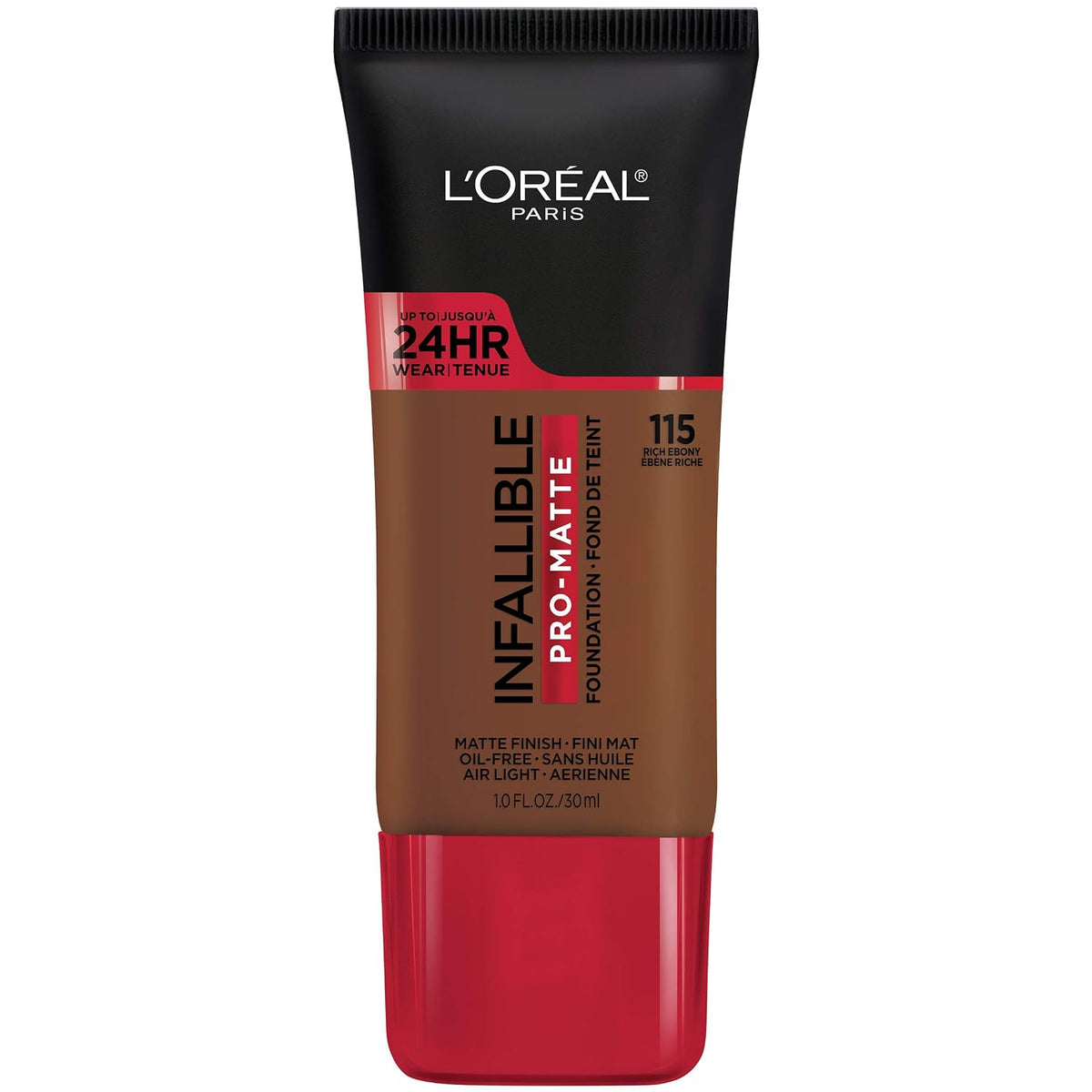L'Oréal Paris Infallible Pro-Matte Foundation 115 Rich Ebony 1.0 fl oz (30 ml) — product image 1