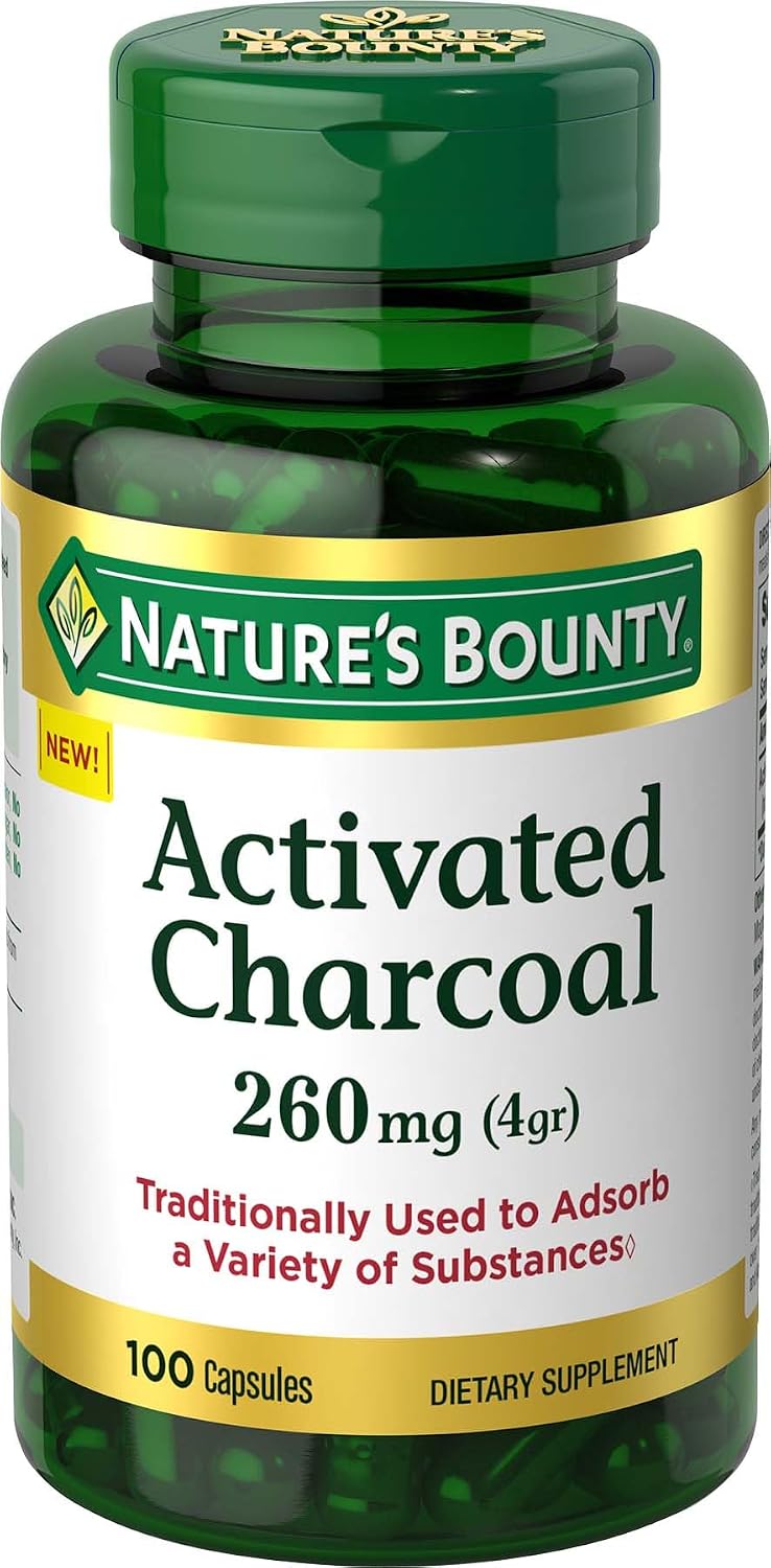 Nature’s Bounty Activated Charcoal 260 mg 100 Capsules — product image 1
