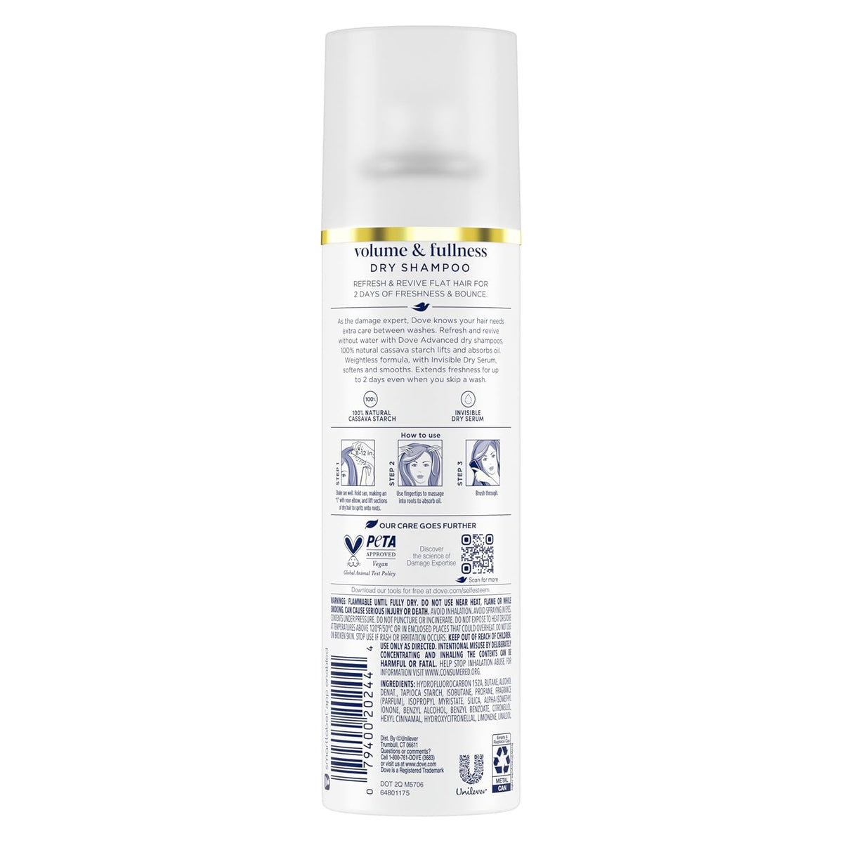 Dove Refresh + Care Volume & Fullness Dry Shampoo 5 oz (141g) (Pack of 2) — product image 3