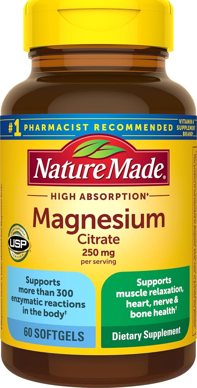 Nature Made High Absorption Magnesium Citrate 250 mg per Serving 60 Softgels — product image 1