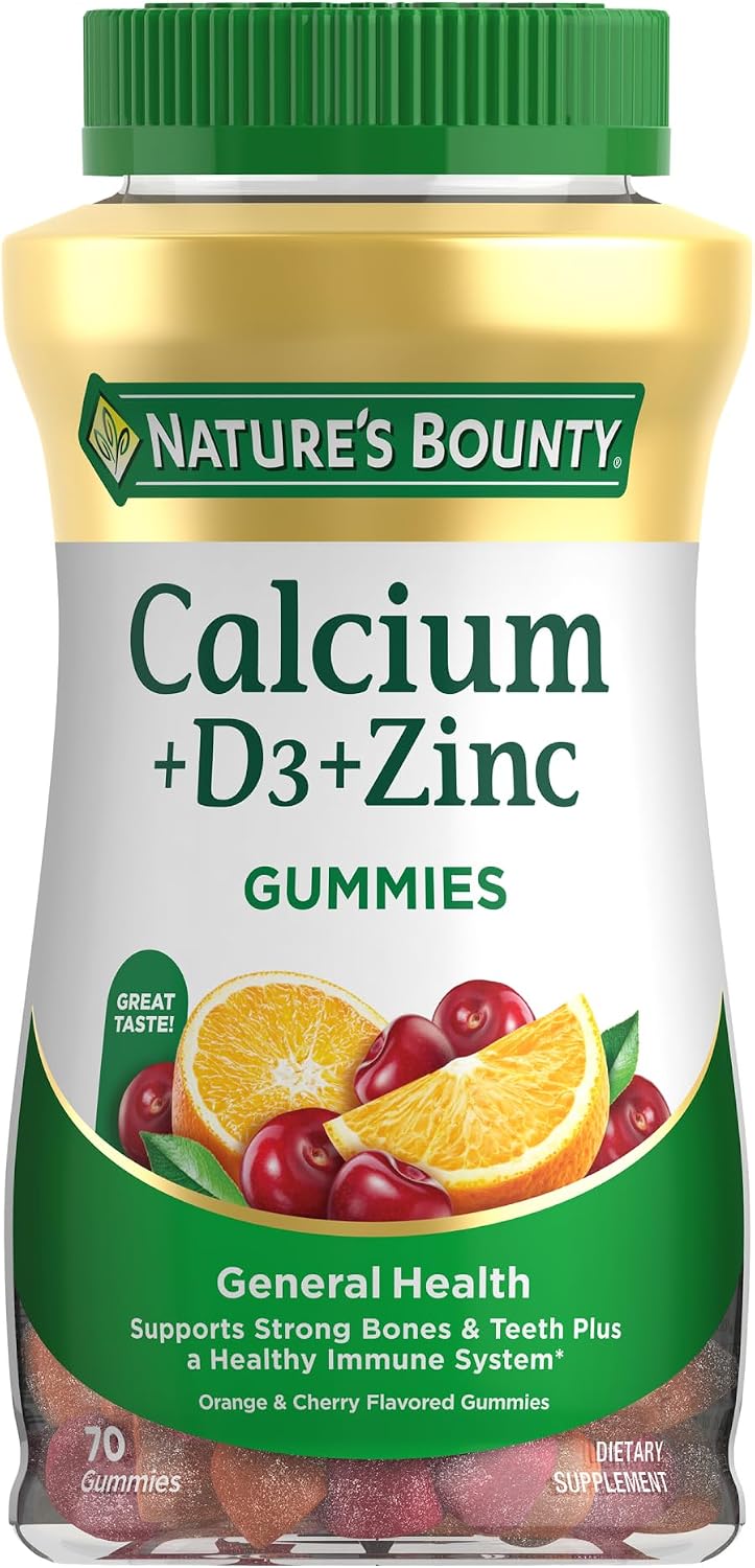 Nature's Bounty Calcium + D3 + Zinc 500 mg Calcium / 1000 IU Vitamin D3 70 Gummies — product image 1