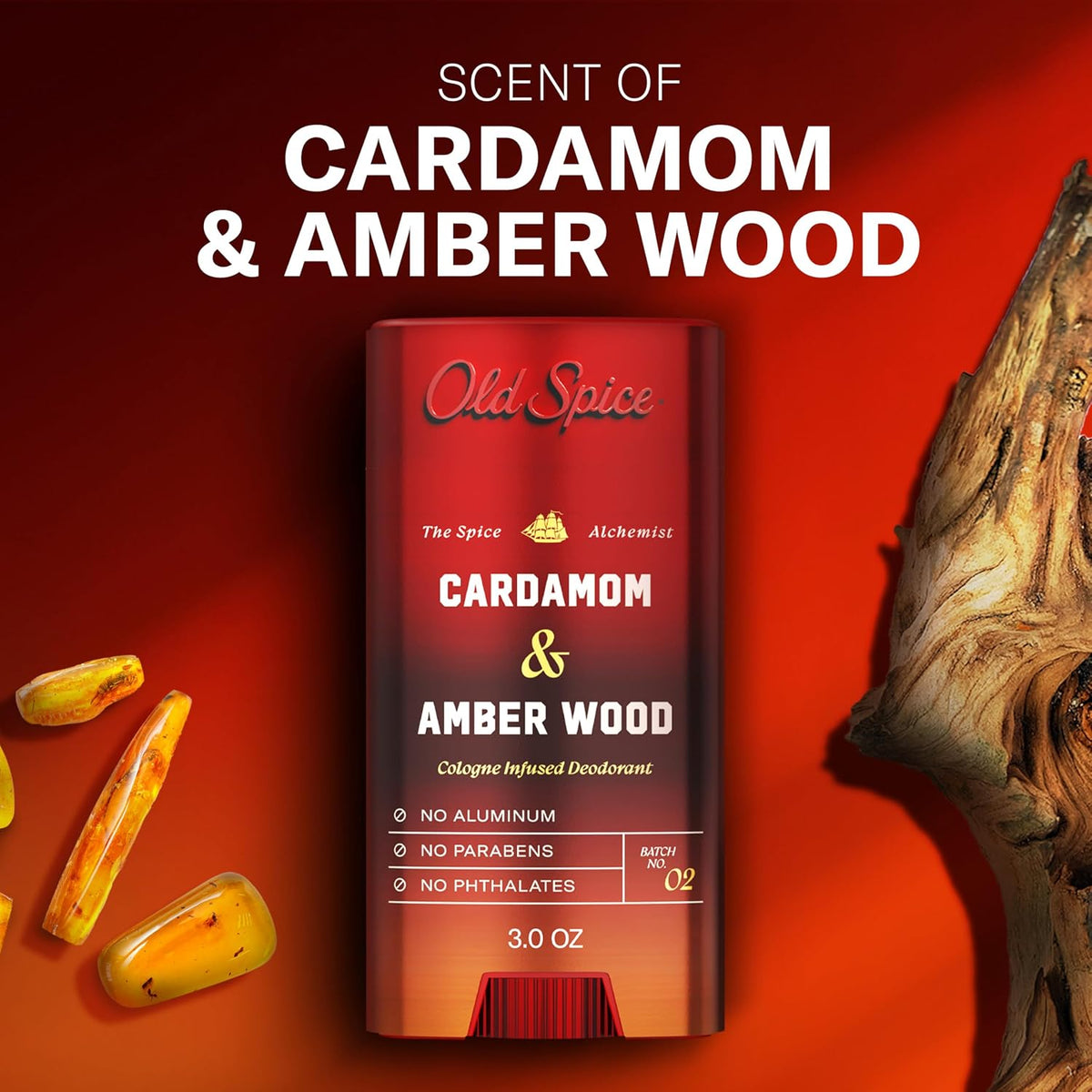 Old Spice Cardamom & Amber Wood Cologne Infused Deodorant 3.0 oz — product image 4