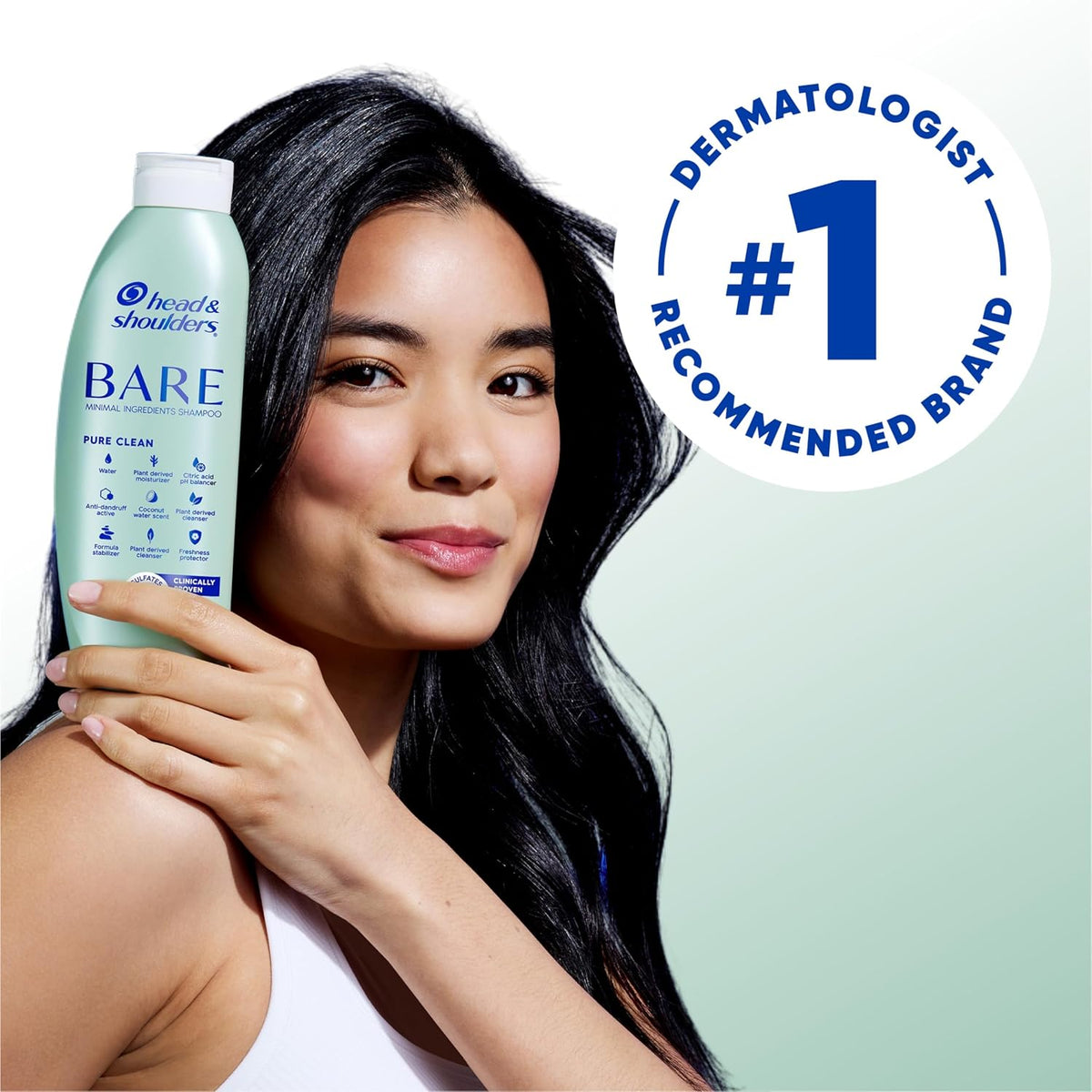 Head & Shoulders Bare Minimal Ingredients 2in1 Shampoo Pure Clean 13.5 fl oz (Pack of 2) — product image 4