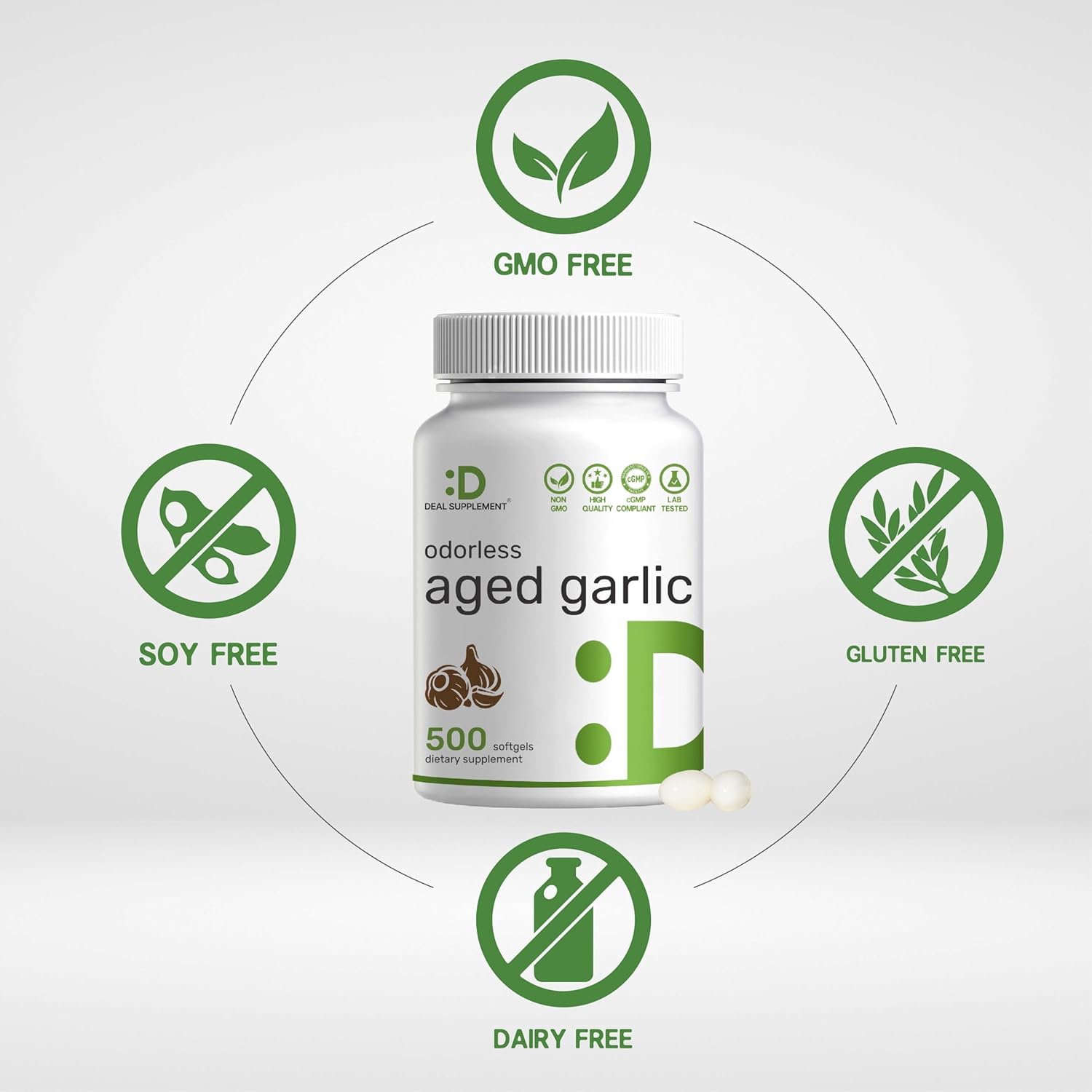 aged garlic extract softgels with MCT oil capsules