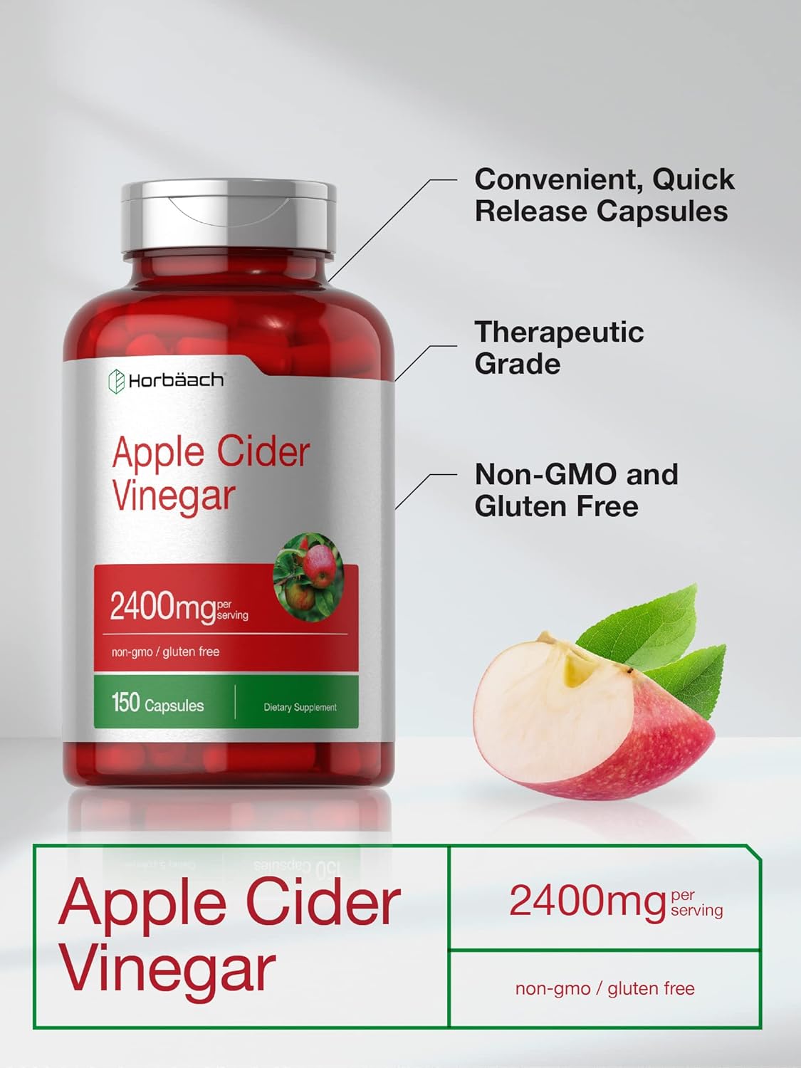 apple cider vinegar capsules close up product