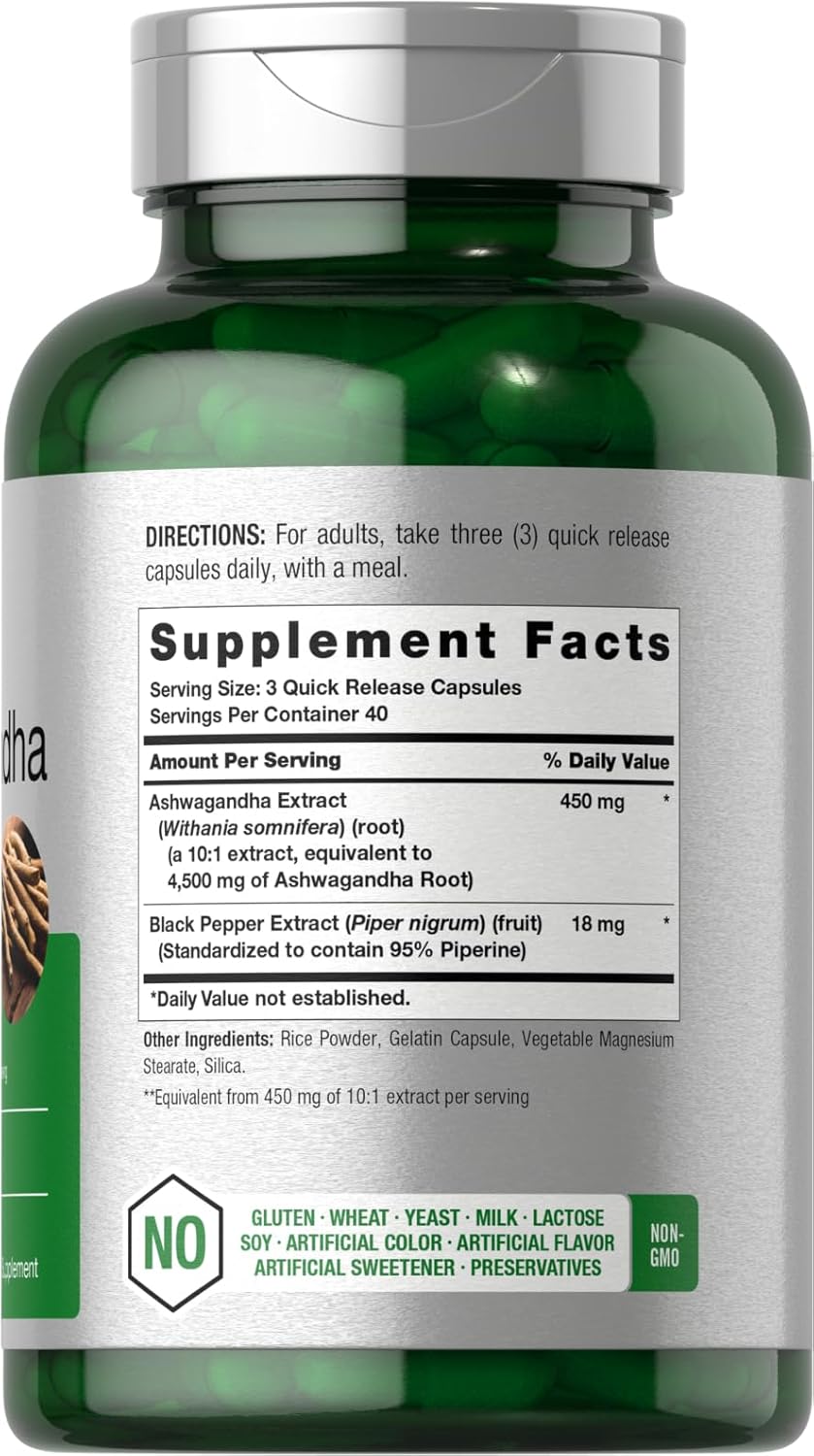 ashwagandha root capsules botanical supplement product