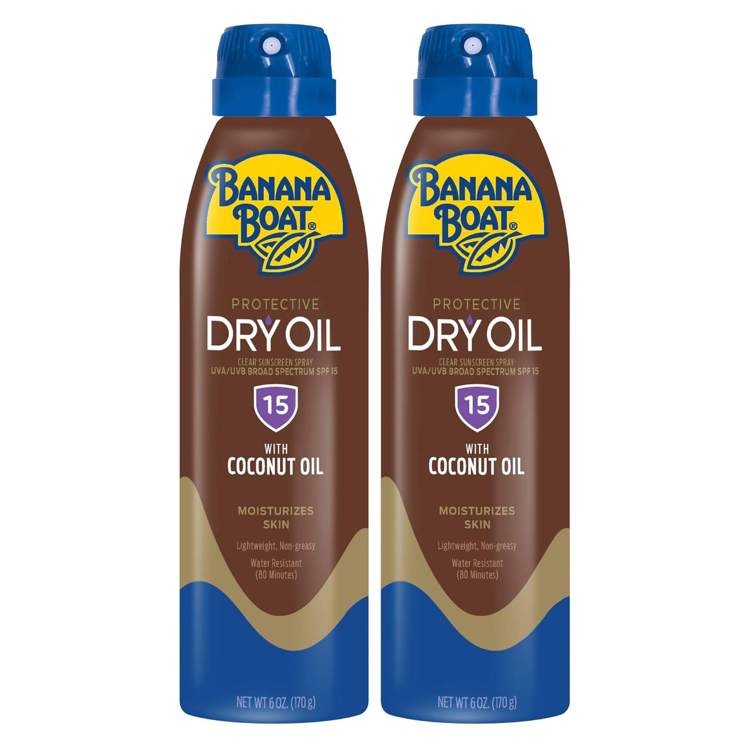 Banana Boat Dry Oil Tanning Spray SPF 15 front view

